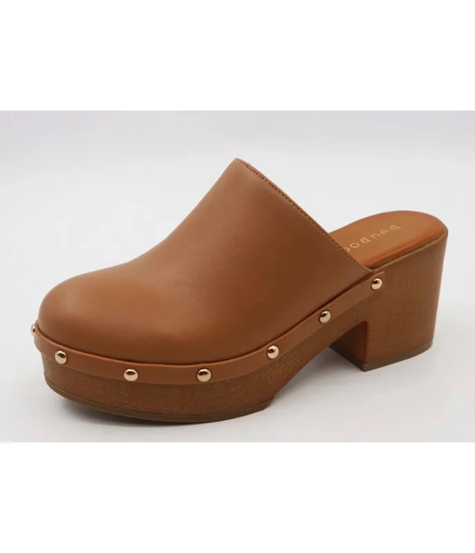 Tan Clog Heels sold by Unique Vintage