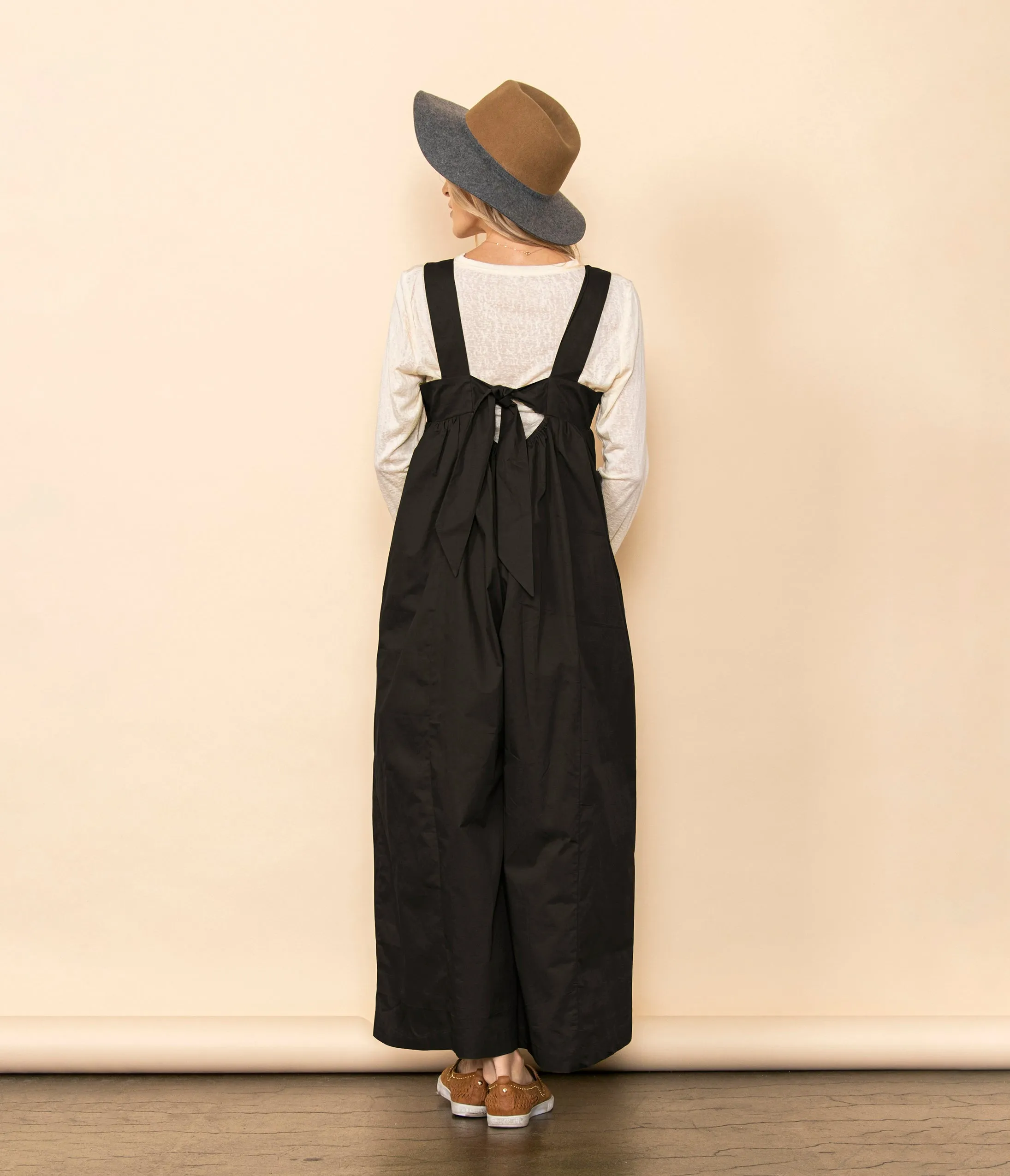 Black One Piece Poplin Jumpsuit sold by Unique Vintage product image thumbnail 2