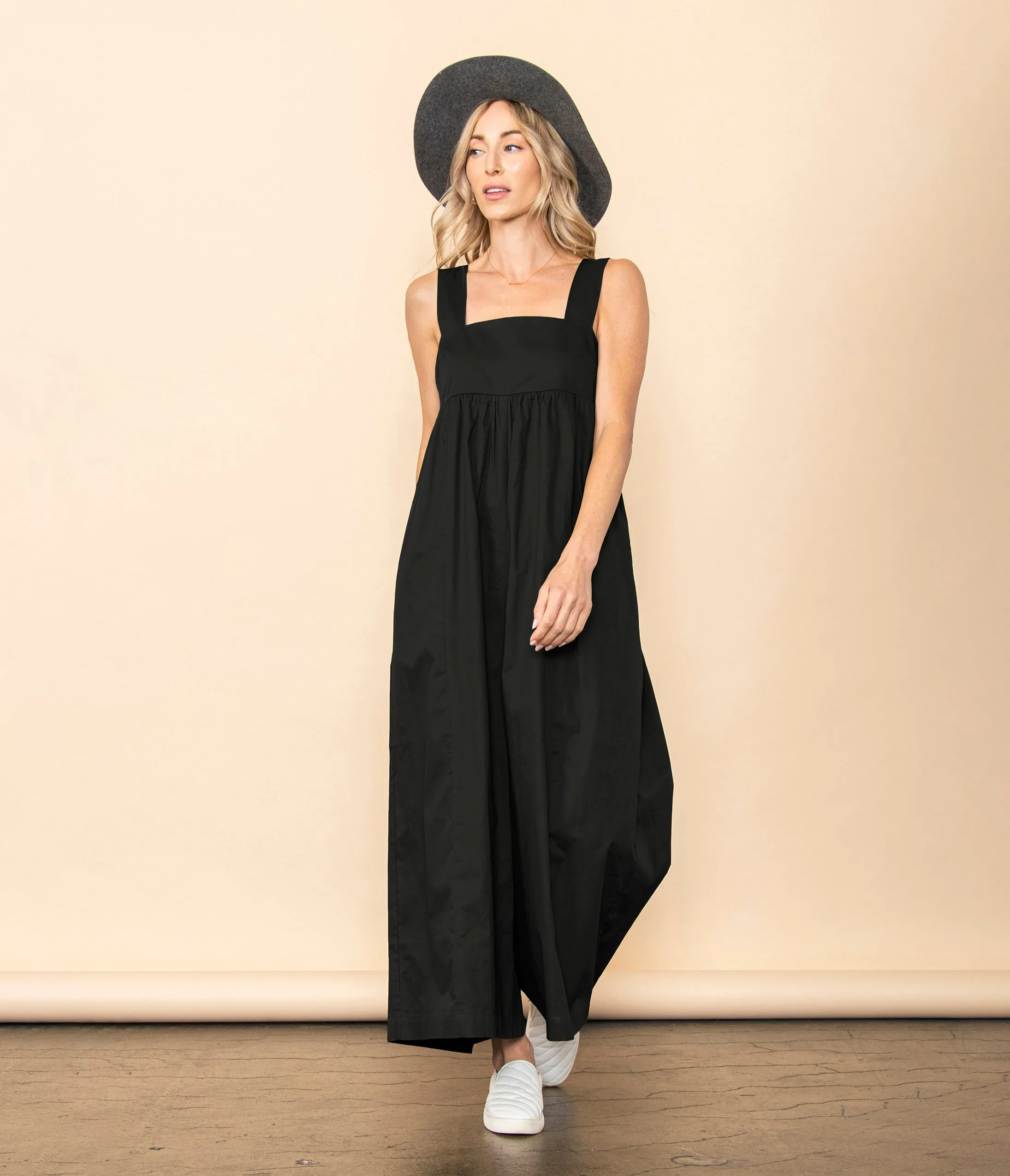 Black One Piece Poplin Jumpsuit sold by Unique Vintage product image thumbnail 3