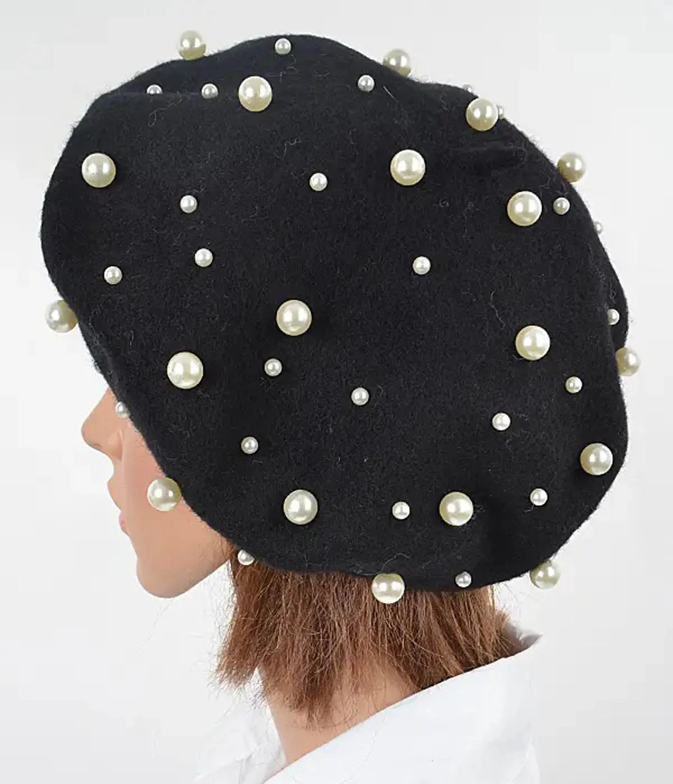 Black & Pearl Beret sold by Unique Vintage product image thumbnail 2