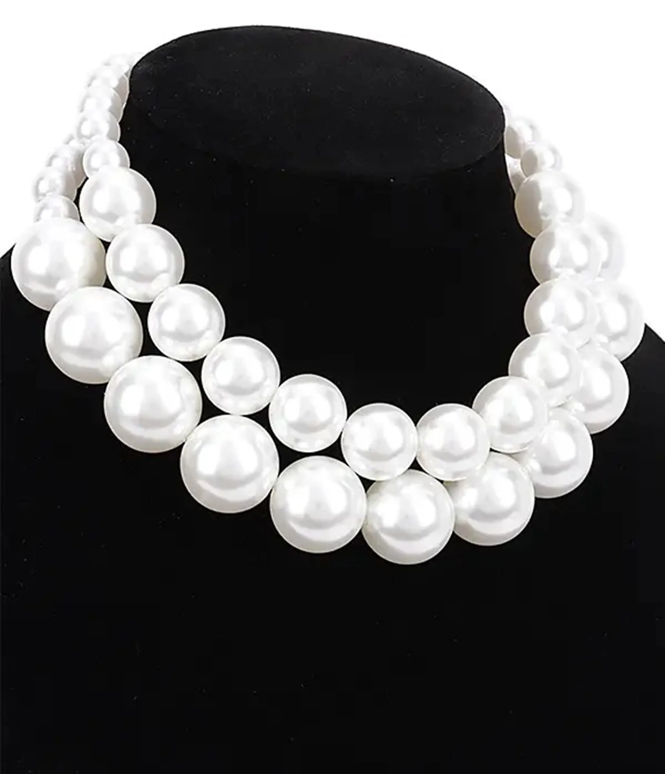 Faux Pearl Layered Necklace sold by Unique Vintage product image thumbnail 3