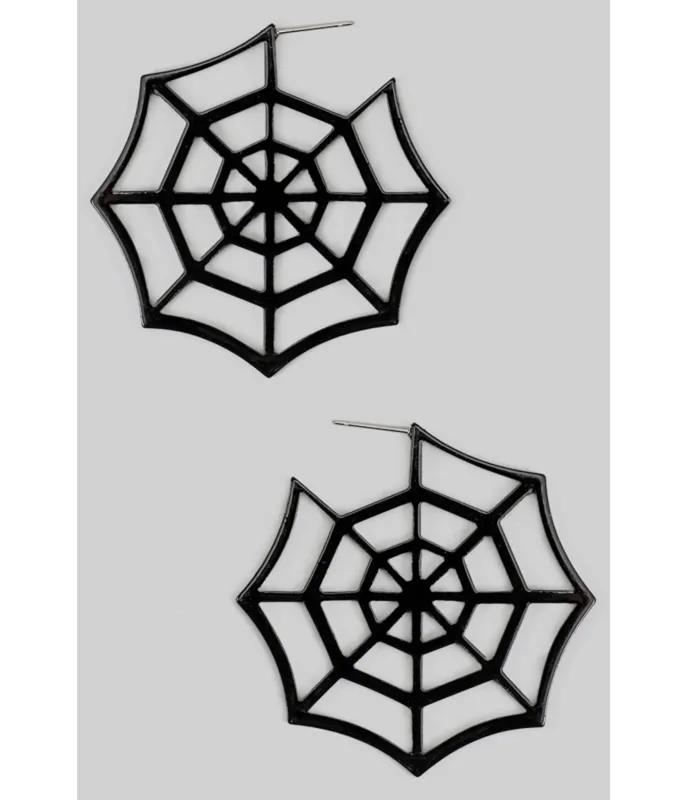 Acrylic Black Web Earrings sold by Unique Vintage