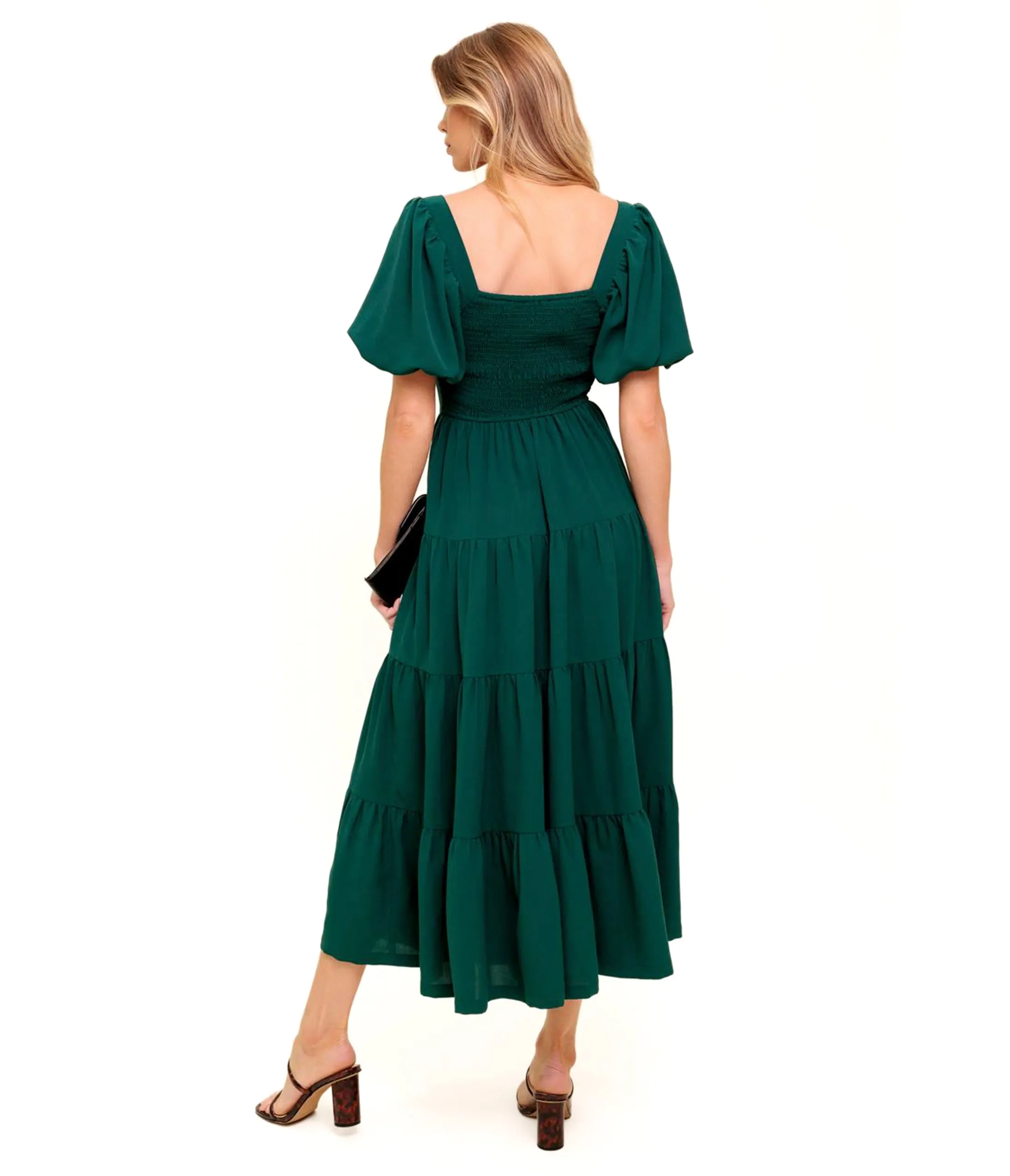 Hunter Green Ready When You Are Woven Midi Dress sold by Unique Vintage product image thumbnail 2