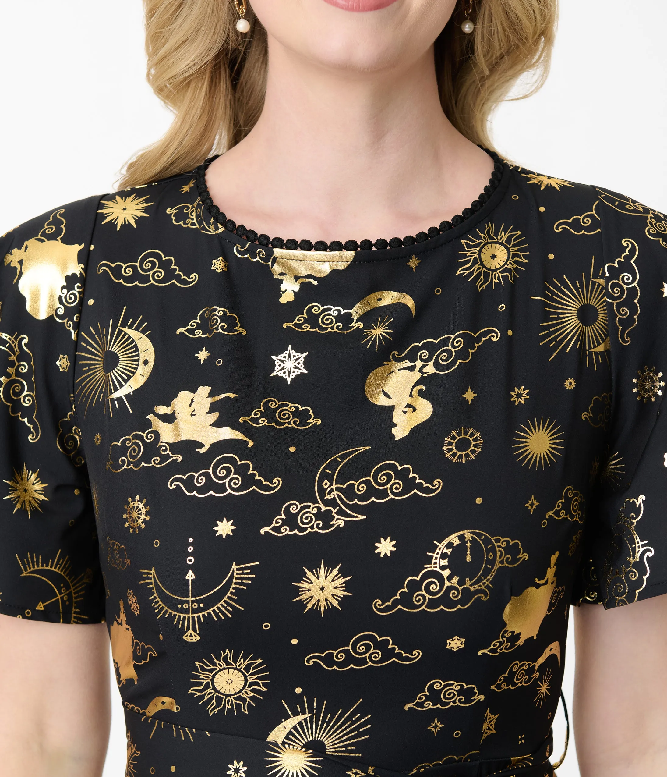 Disney Princess Collection by Unique Vintage Gold Princess Celestial Swing Dress sold by Unique Vintage product image thumbnail 2