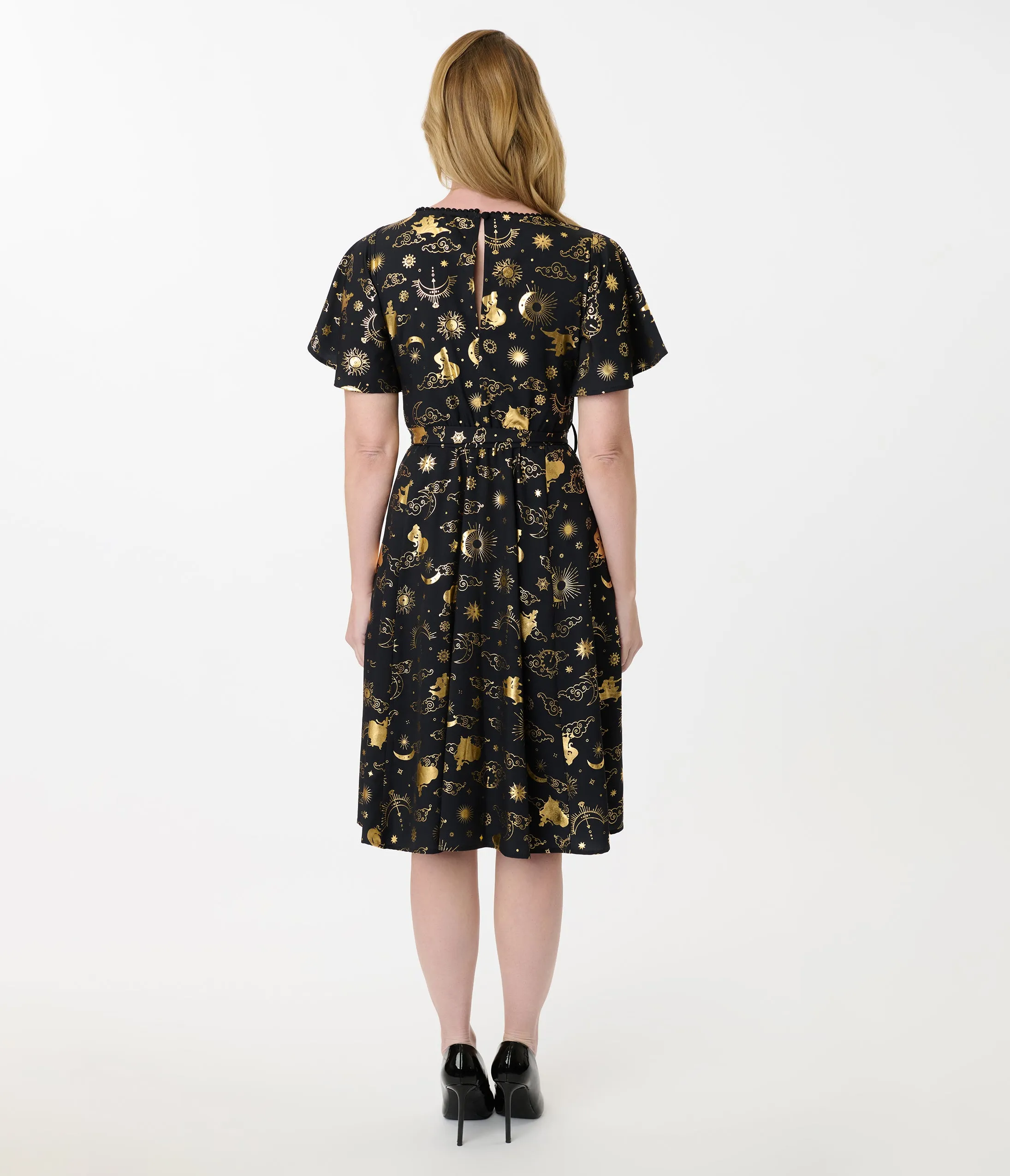 Disney Princess Collection by Unique Vintage Gold Princess Celestial Swing Dress sold by Unique Vintage product image thumbnail 3