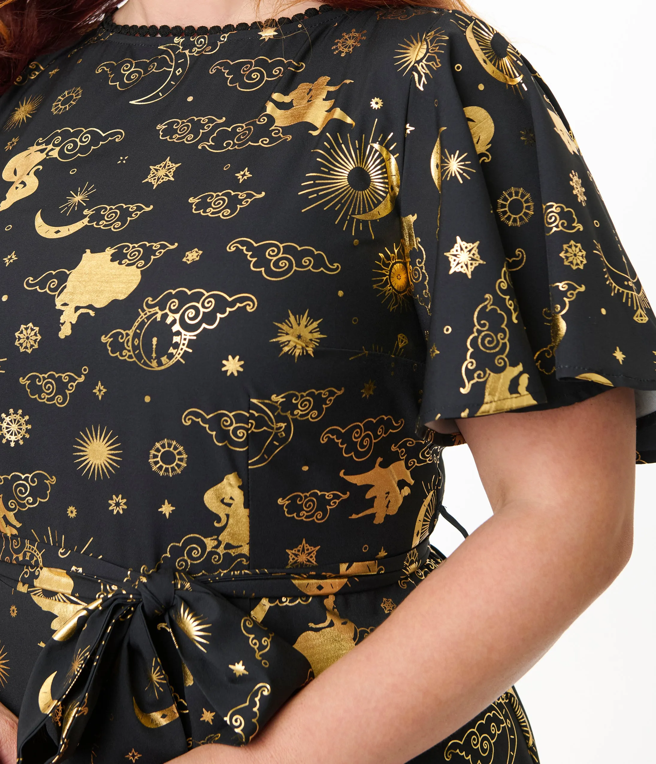 Disney Princess Collection by Unique Vintage Plus Size Gold Princess Celestial Swing Dress sold by Unique Vintage product image thumbnail 2