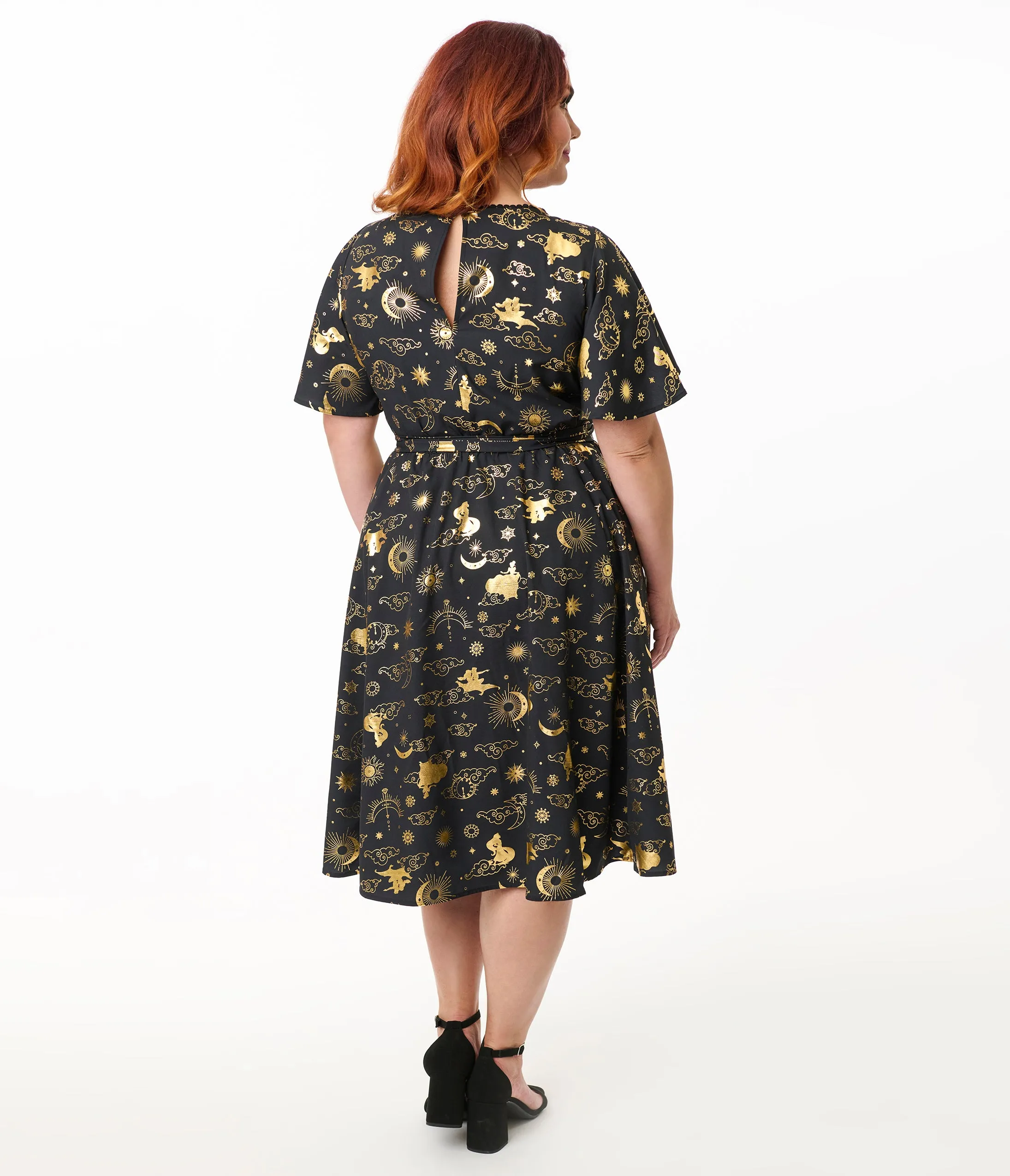 Disney Princess Collection by Unique Vintage Plus Size Gold Princess Celestial Swing Dress sold by Unique Vintage product image thumbnail 3