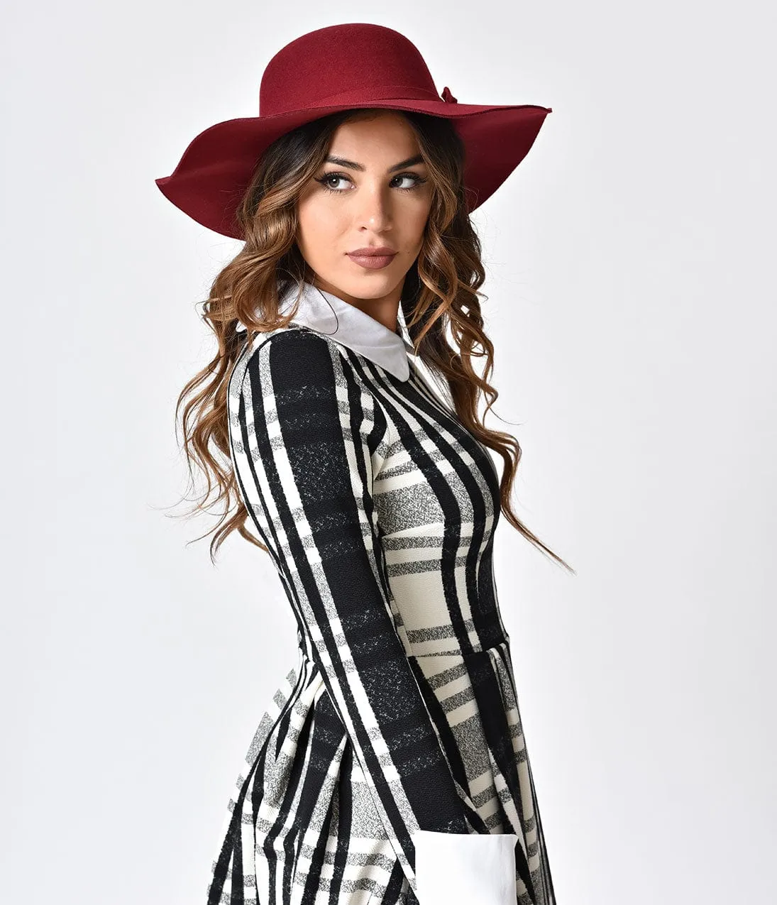 Vintage Style Burgundy Felt Wide Floppy Hat sold by Unique Vintage