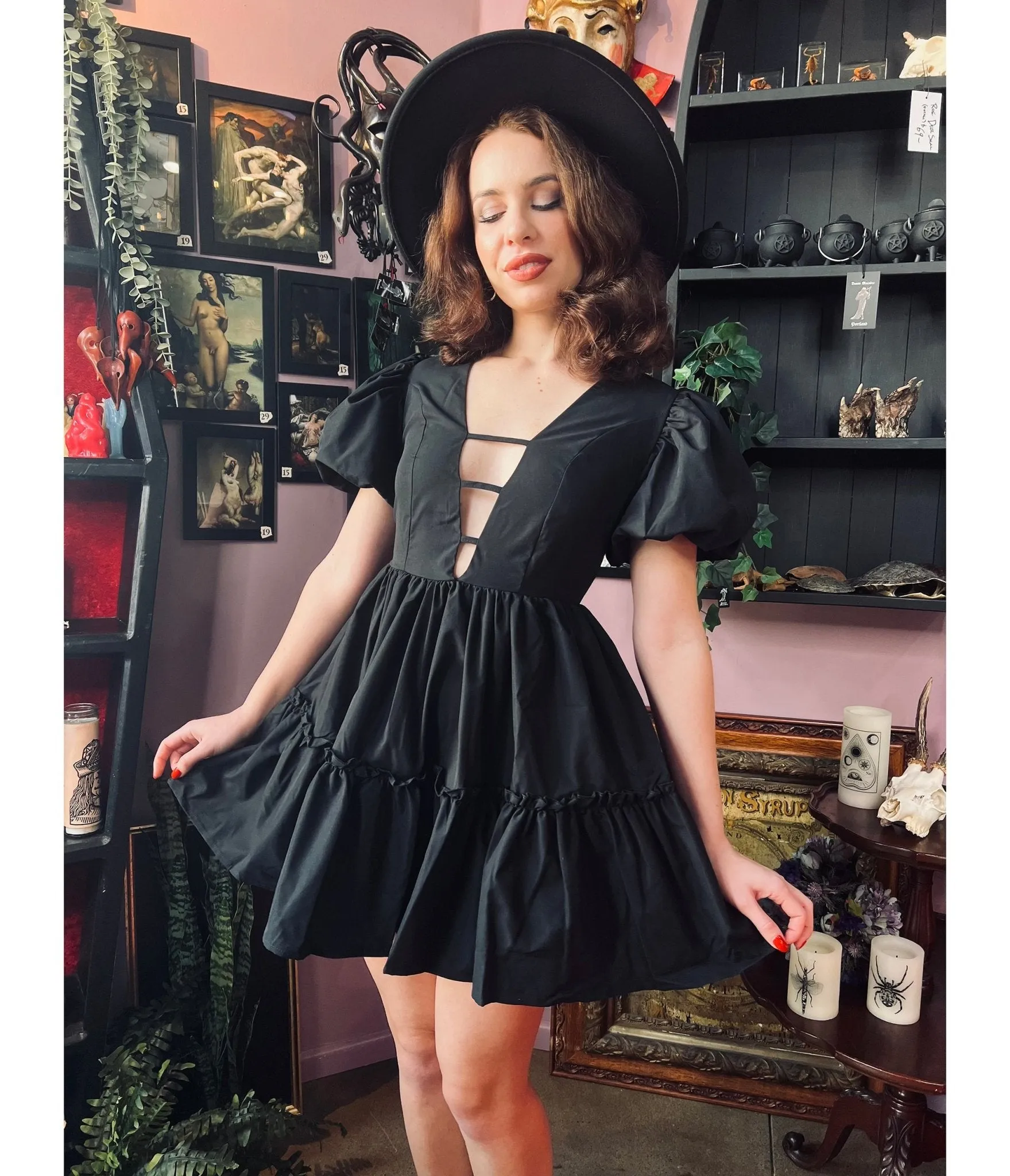 Witchwood Bags The Austen Black Dress sold by Unique Vintage