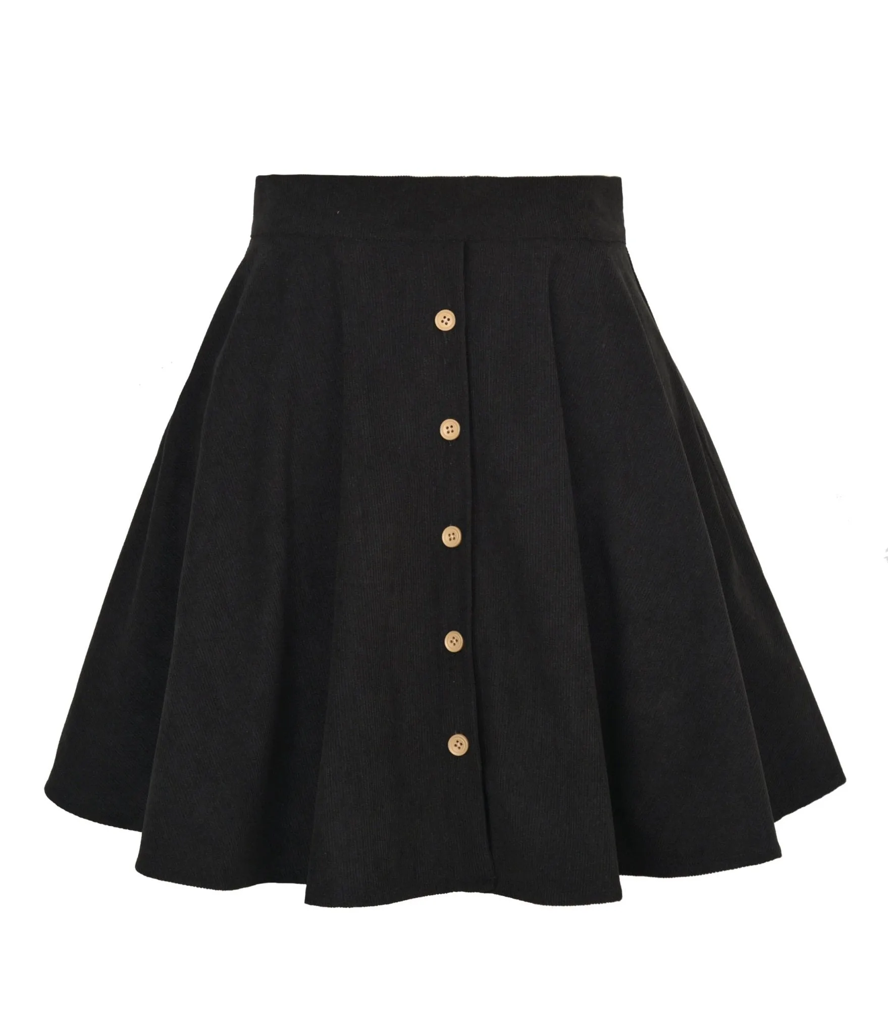 Black Corduroy High Waist Mini Skirt sold by Unique Vintage product image thumbnail 3