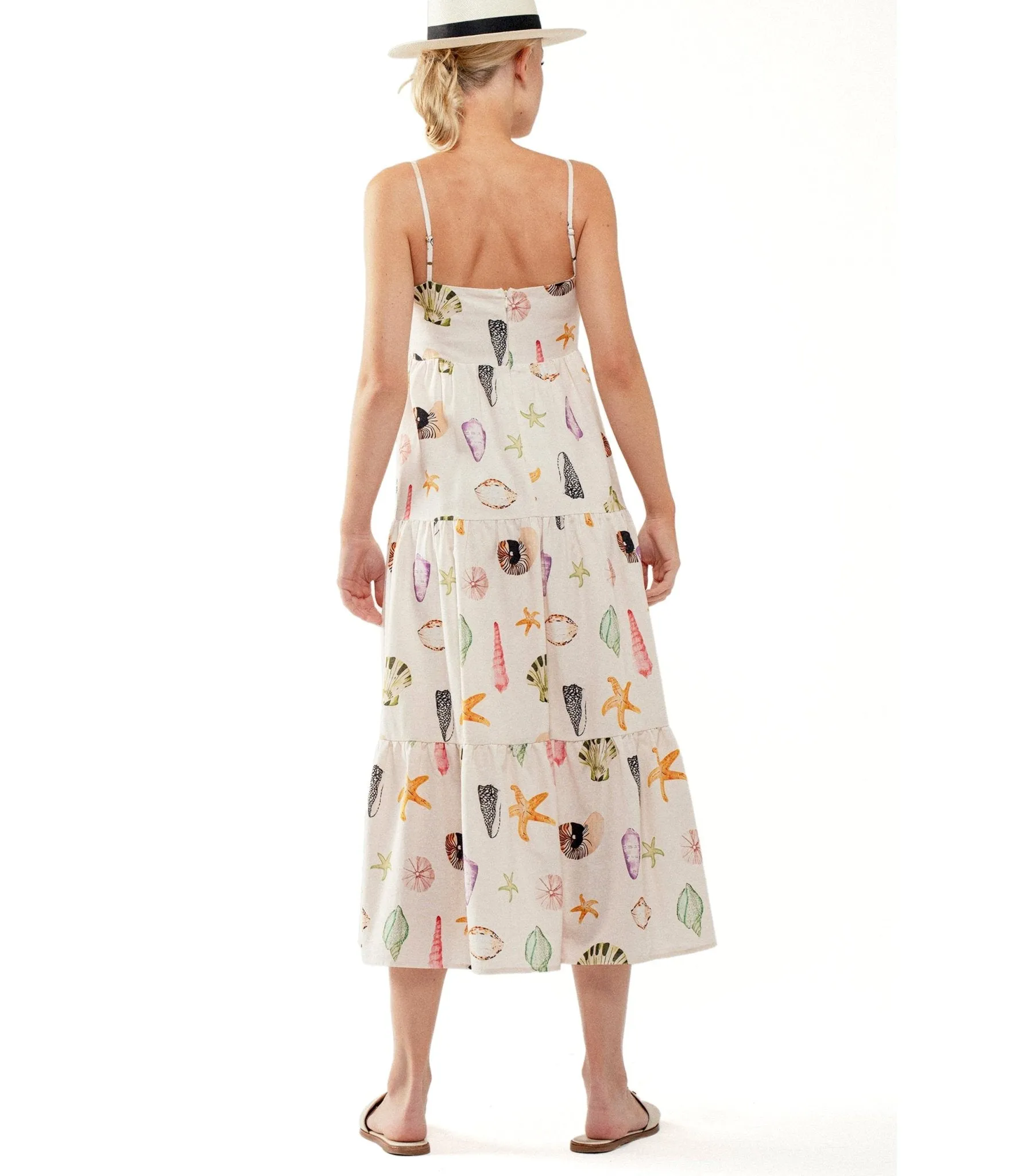 Watercolor Seashell & Starfish Tiered Beach Dress sold by Unique Vintage product image thumbnail 2