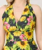 Unique Vintage Sunflower Cotton Halter Swing Dress sold by Unique Vintage