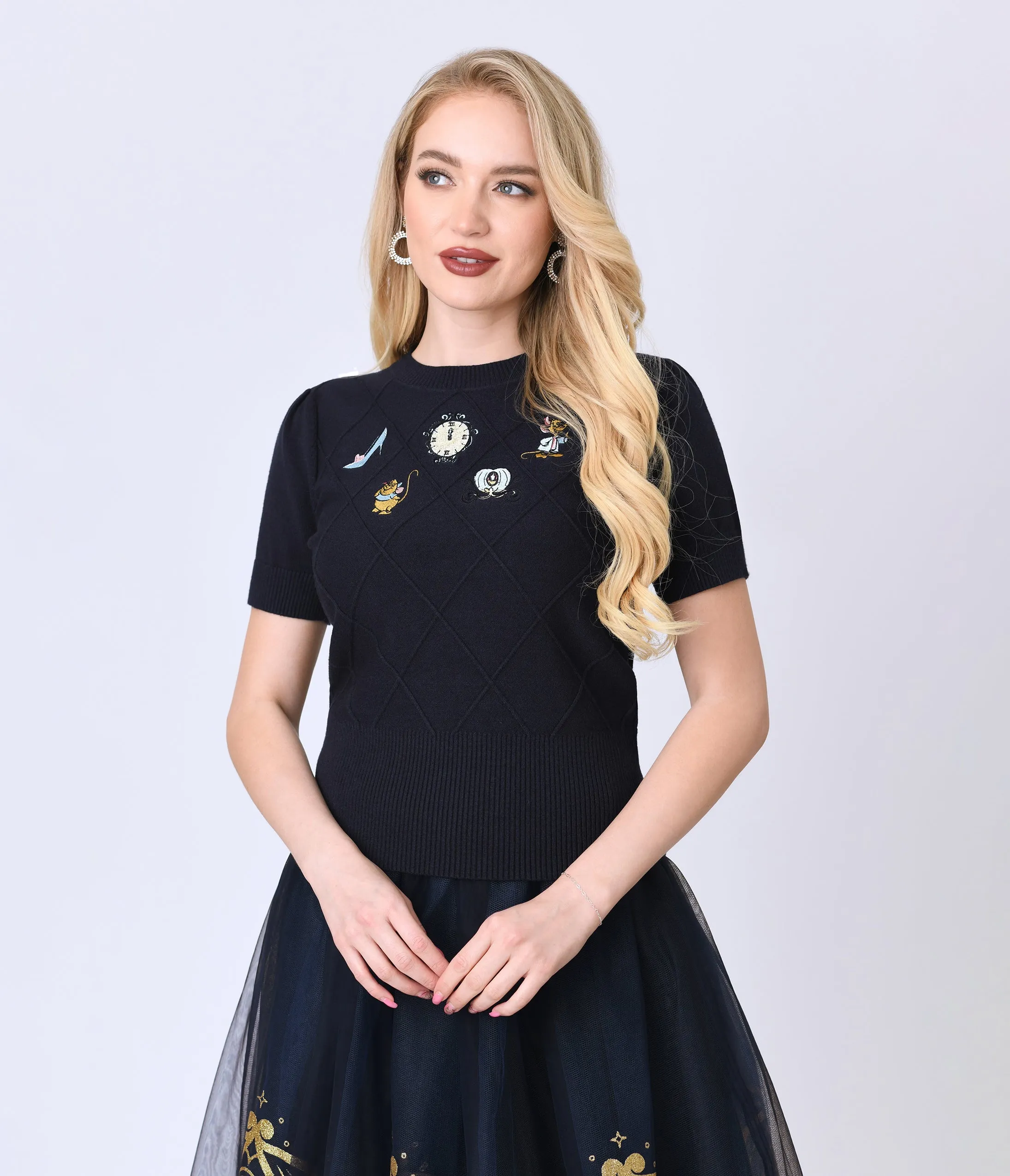 Disney's Cinderella Collection by Unique Vintage Navy Cinderella Icons Sweater sold by Unique Vintage product image thumbnail 3