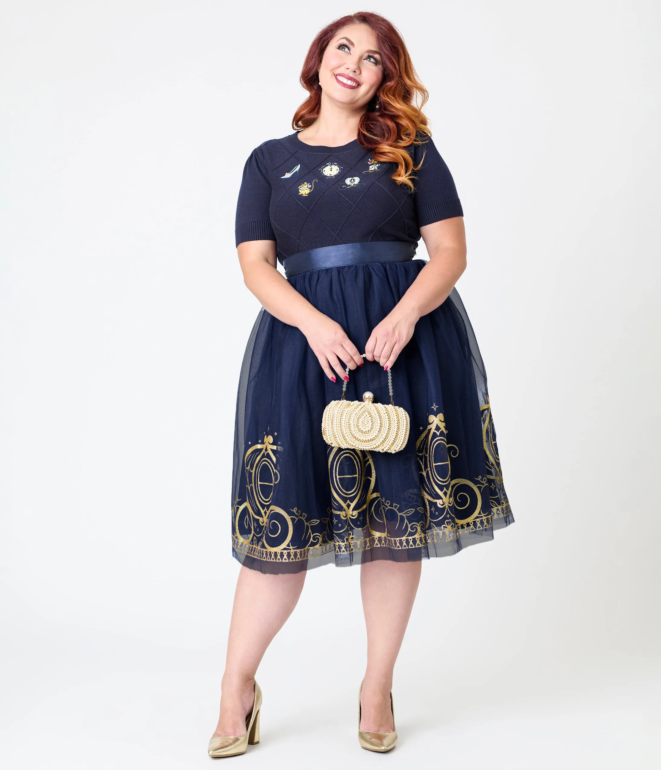 Disney's Cinderella Collection by Unique Vintage Plus Size Navy Cinderella Icons Sweater sold by Unique Vintage product image thumbnail 4