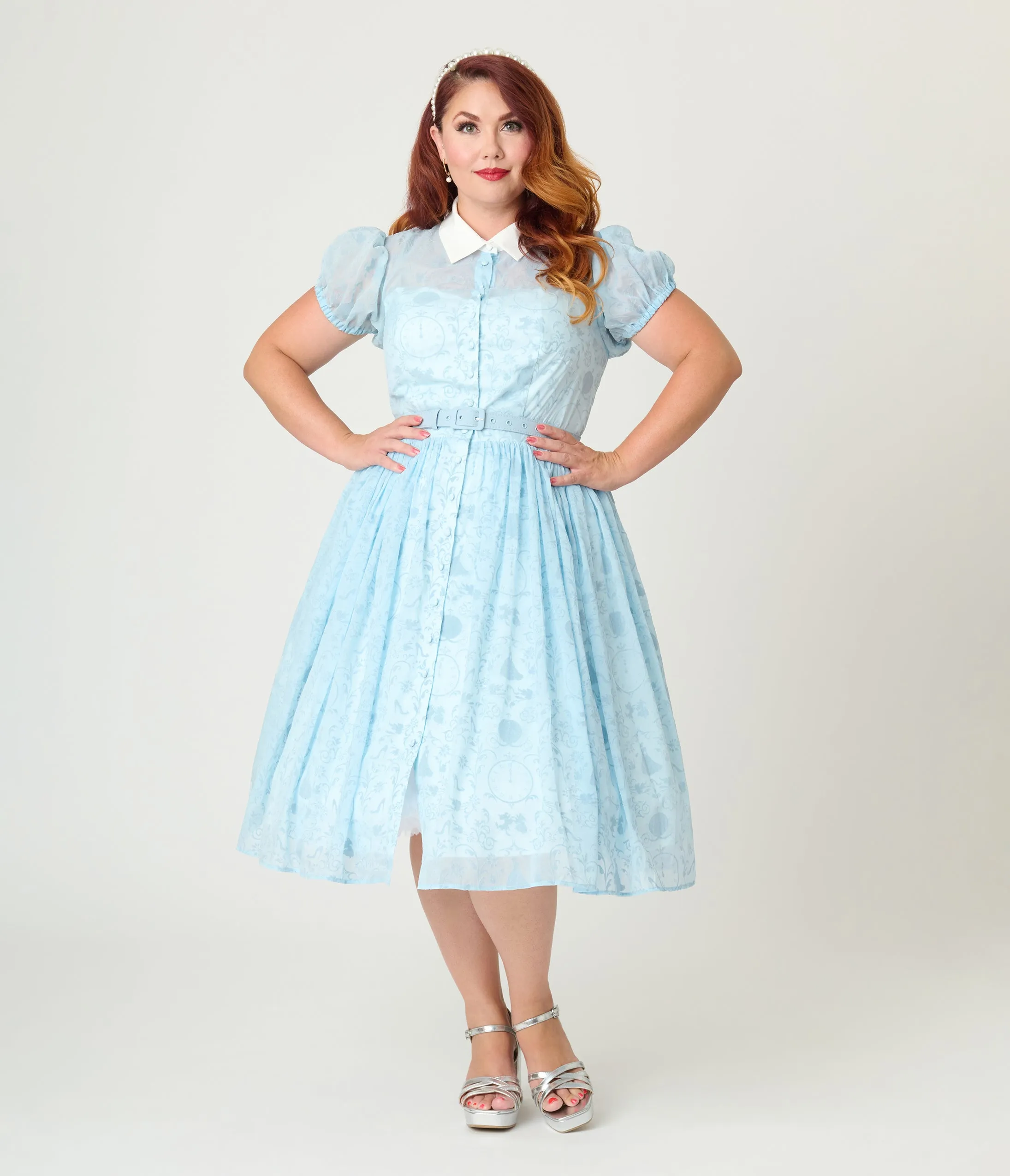 Disney's Cinderella Collection by Unique Vintage Plus Size Cinderella The Clock Strikes Midnight Blue Swing Dress sold by Unique Vintage product image thumbnail 4
