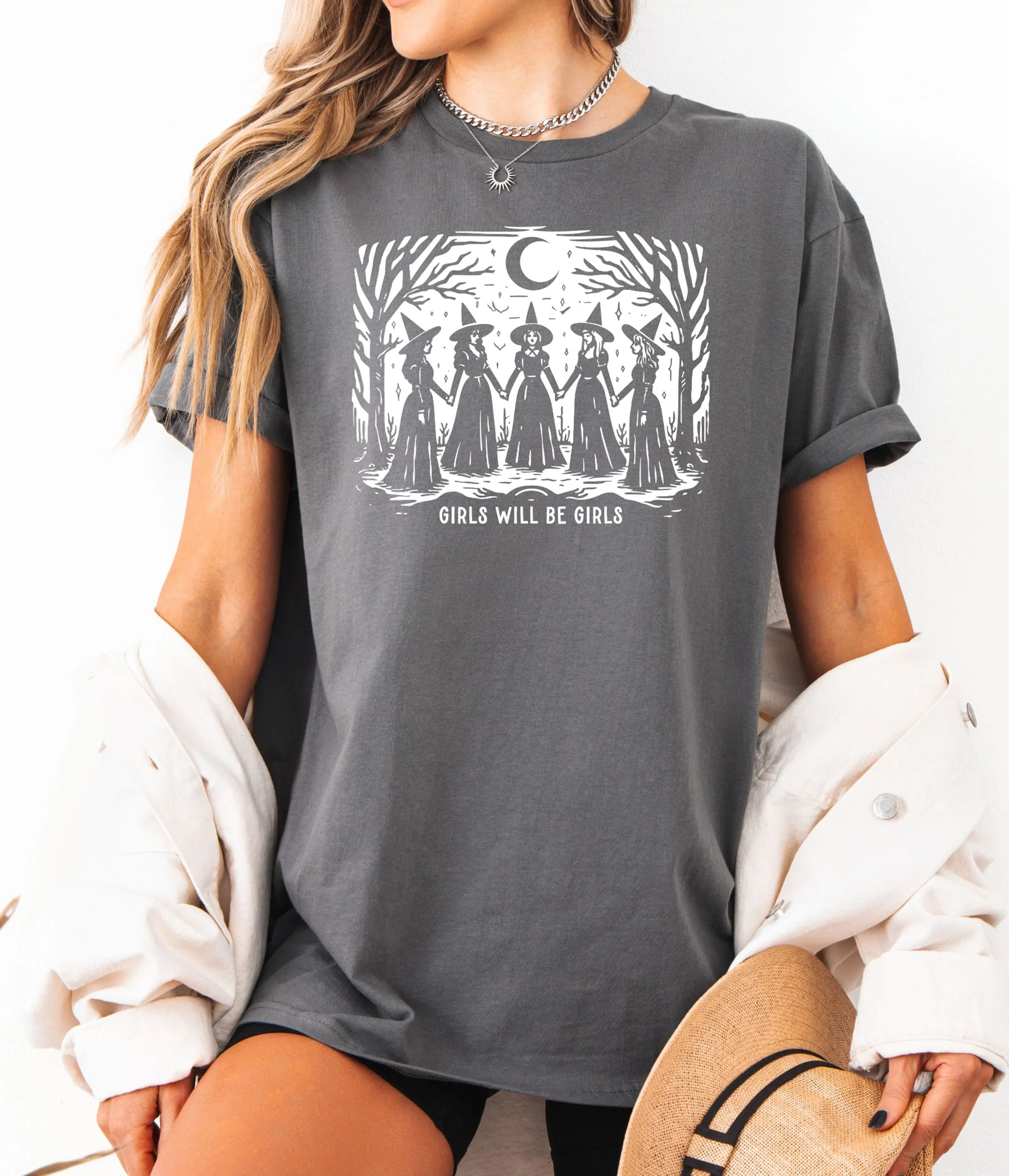 Girls Will Be Girls Witches Unisex Graphic Tee sold by Unique Vintage