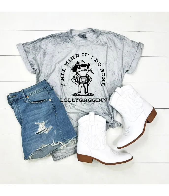 Lollygaggin Frog Unisex Graphic Tee sold by Unique Vintage