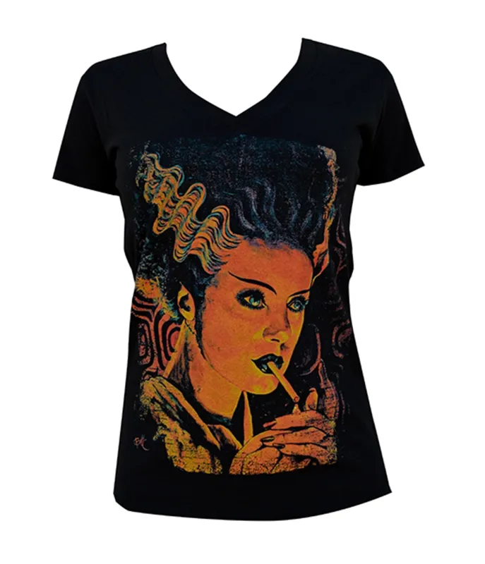 Monster Love The Bride Women's V-neck Graphic Tee sold by Unique Vintage