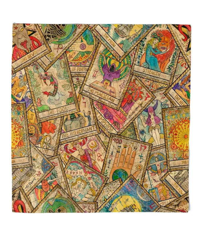 Tarot Card Print Hair Scarf sold by Unique Vintage