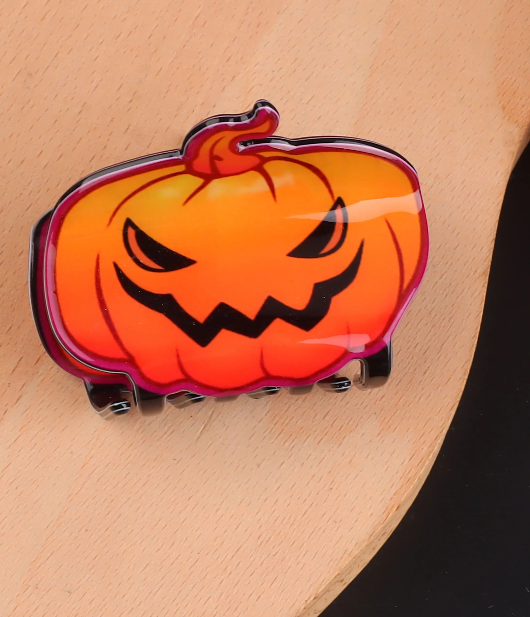 Spooky Pumpkin Hair Clip sold by Unique Vintage