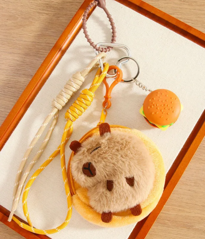 Capybara Plush Coin Bag Keychain sold by Unique Vintage