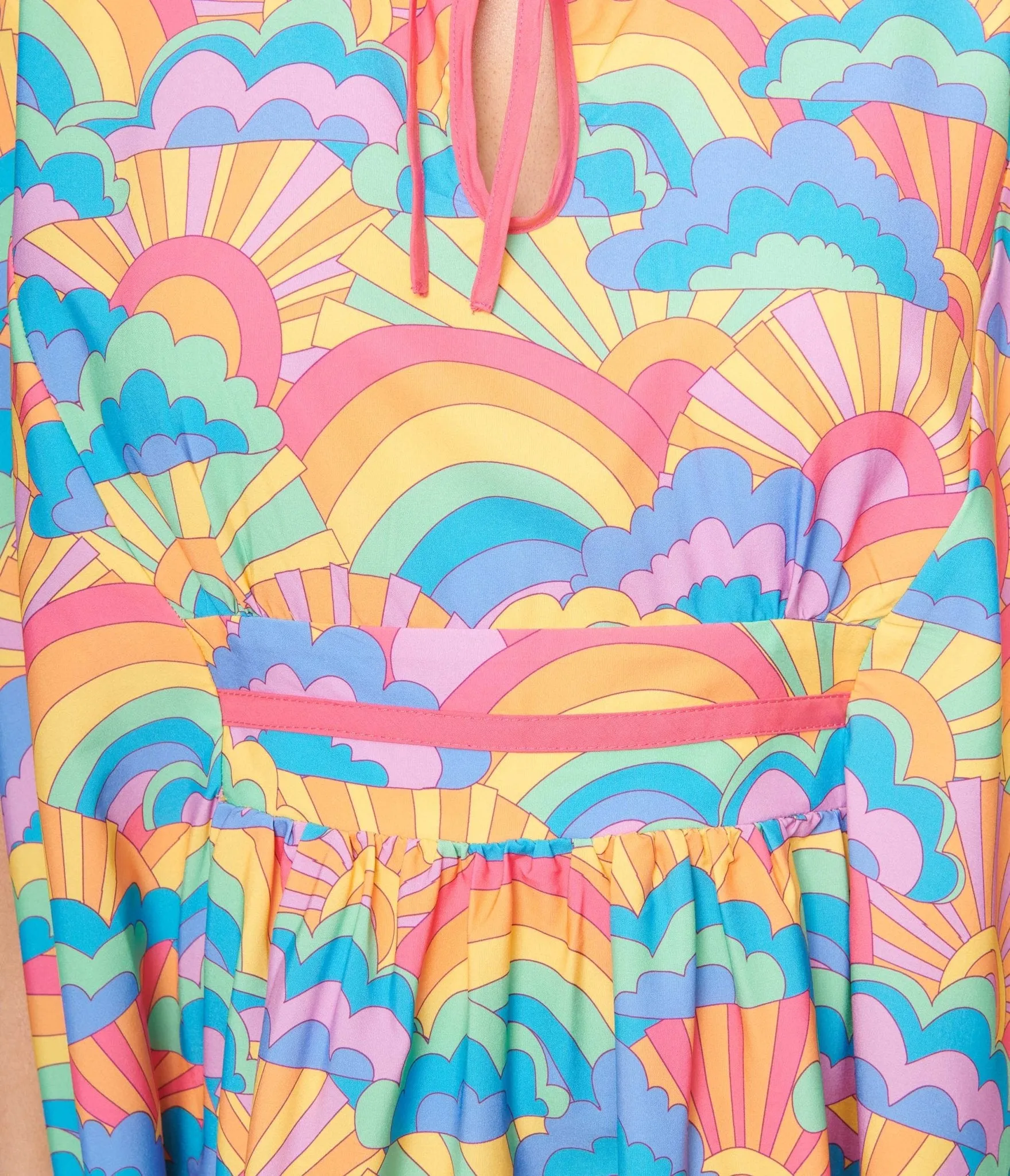 Smak Parlor 1970s Happy Groovy Rainbows Mini Caftan sold by Unique Vintage product image thumbnail 2
