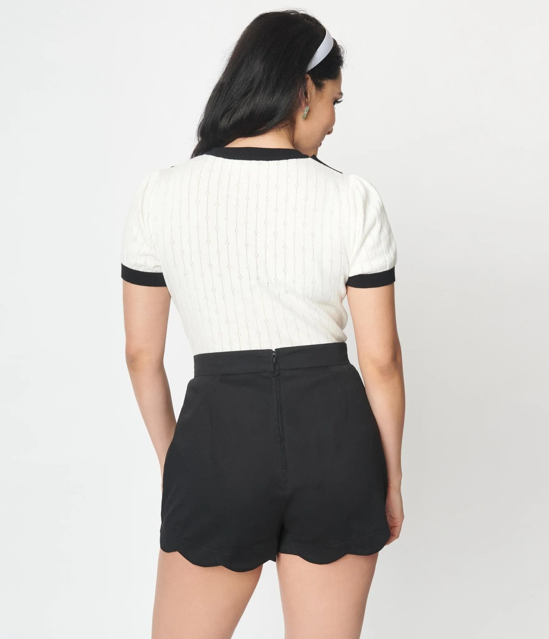 Unique Vintage Ivory & Black Neck Tie Park City Sweater sold by Unique Vintage product image thumbnail 3