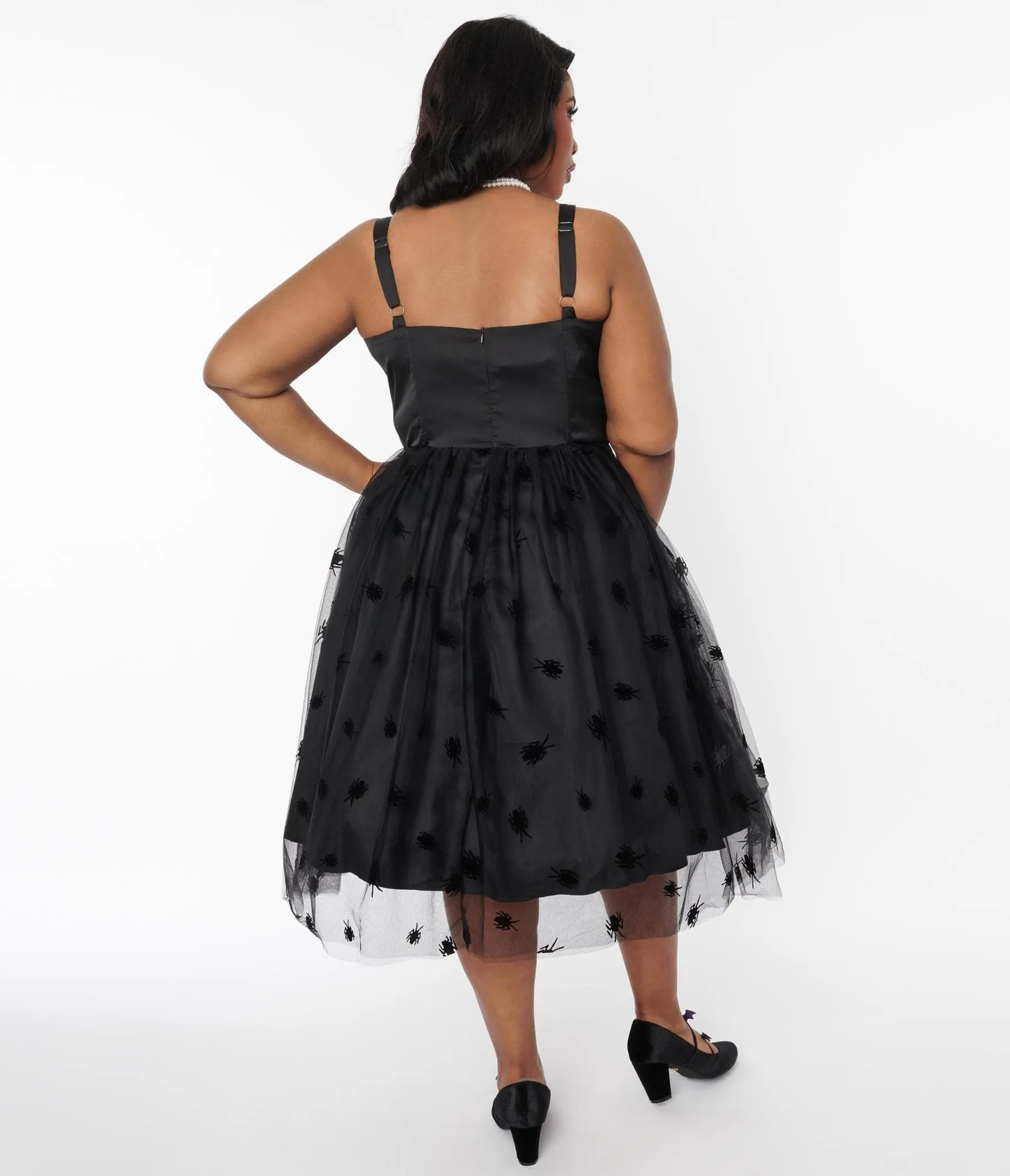 Beetlejuice x Unique Vintage Black Beetlejuice Sweetheart Swing Dress sold by Unique Vintage product image thumbnail 3