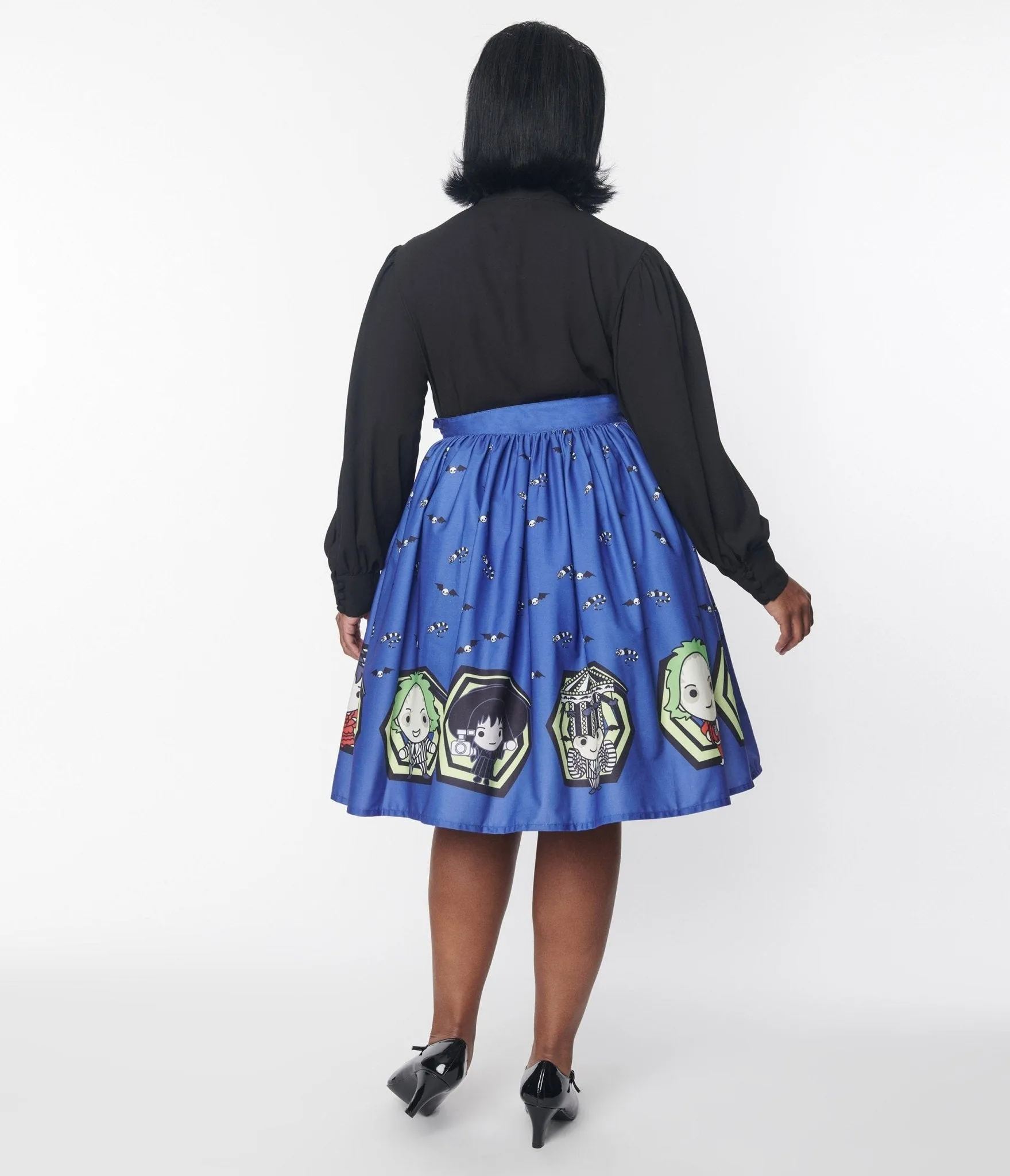 Beetlejuice x Unique Vintage Beetlejuice Characters Gellar Swing Skirt sold by Unique Vintage product image thumbnail 3