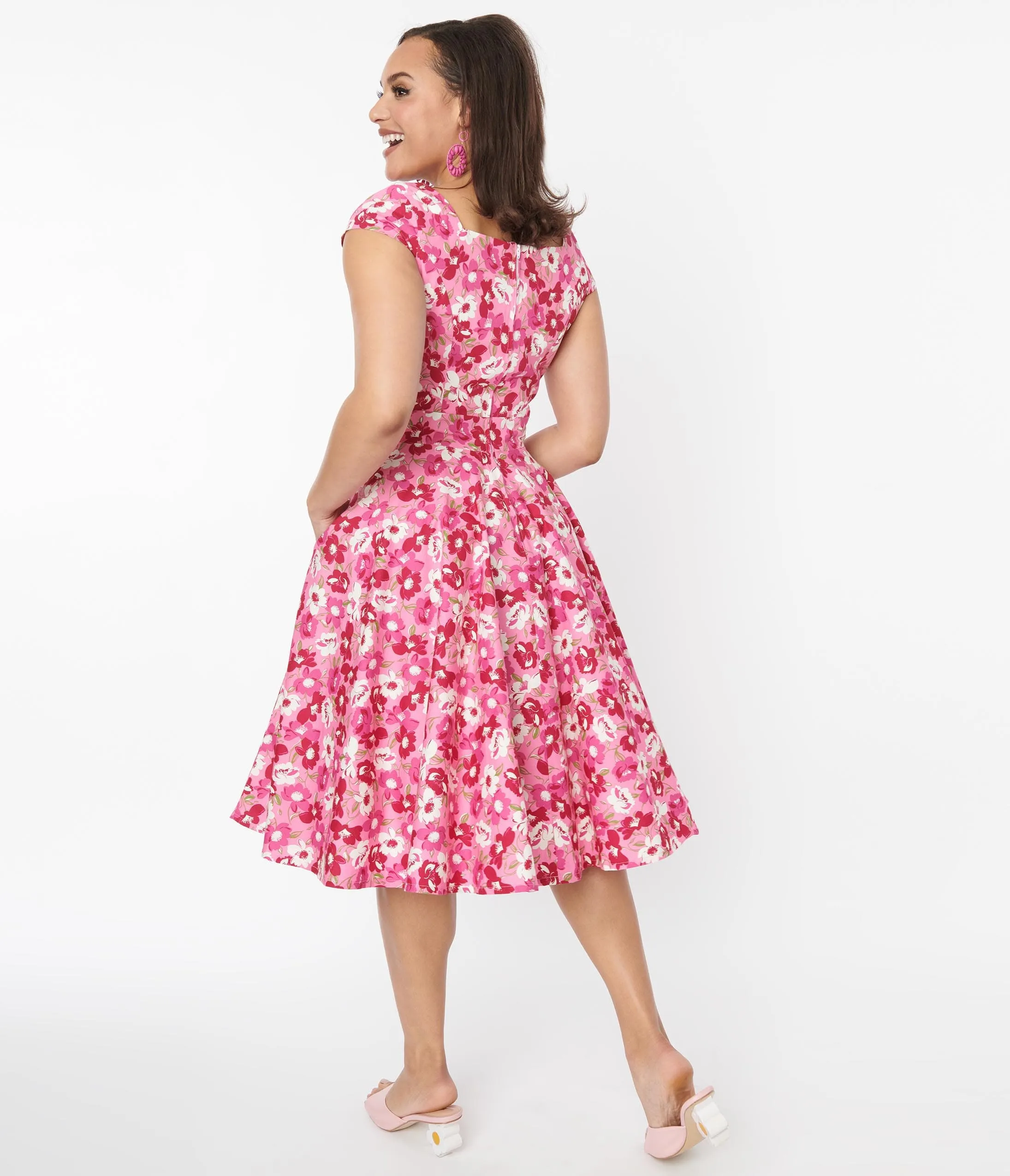 Magnolia Place Pink Floral Anna Swing Dress sold by Unique Vintage product image thumbnail 2