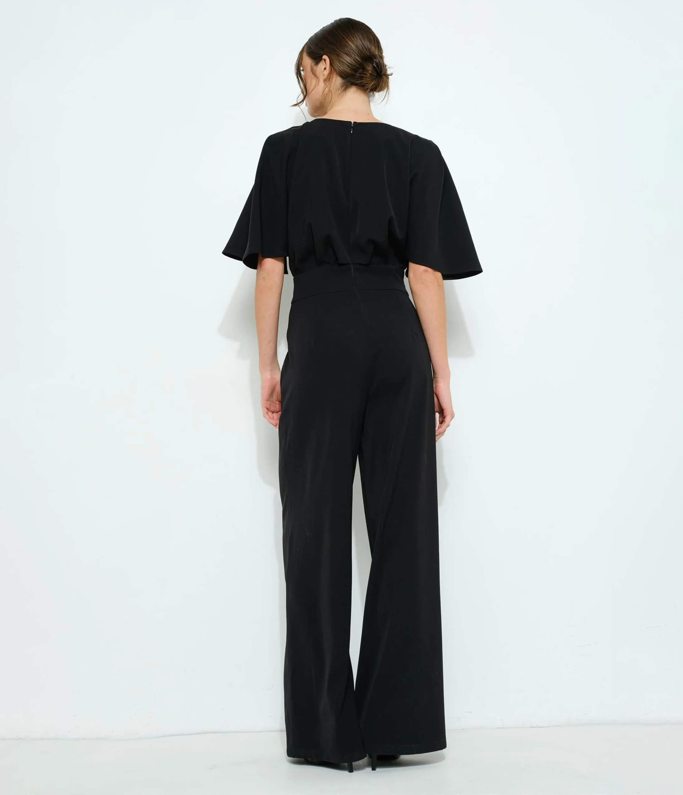 Black Flutter Sleeve Jumpsuit sold by Unique Vintage product image thumbnail 2