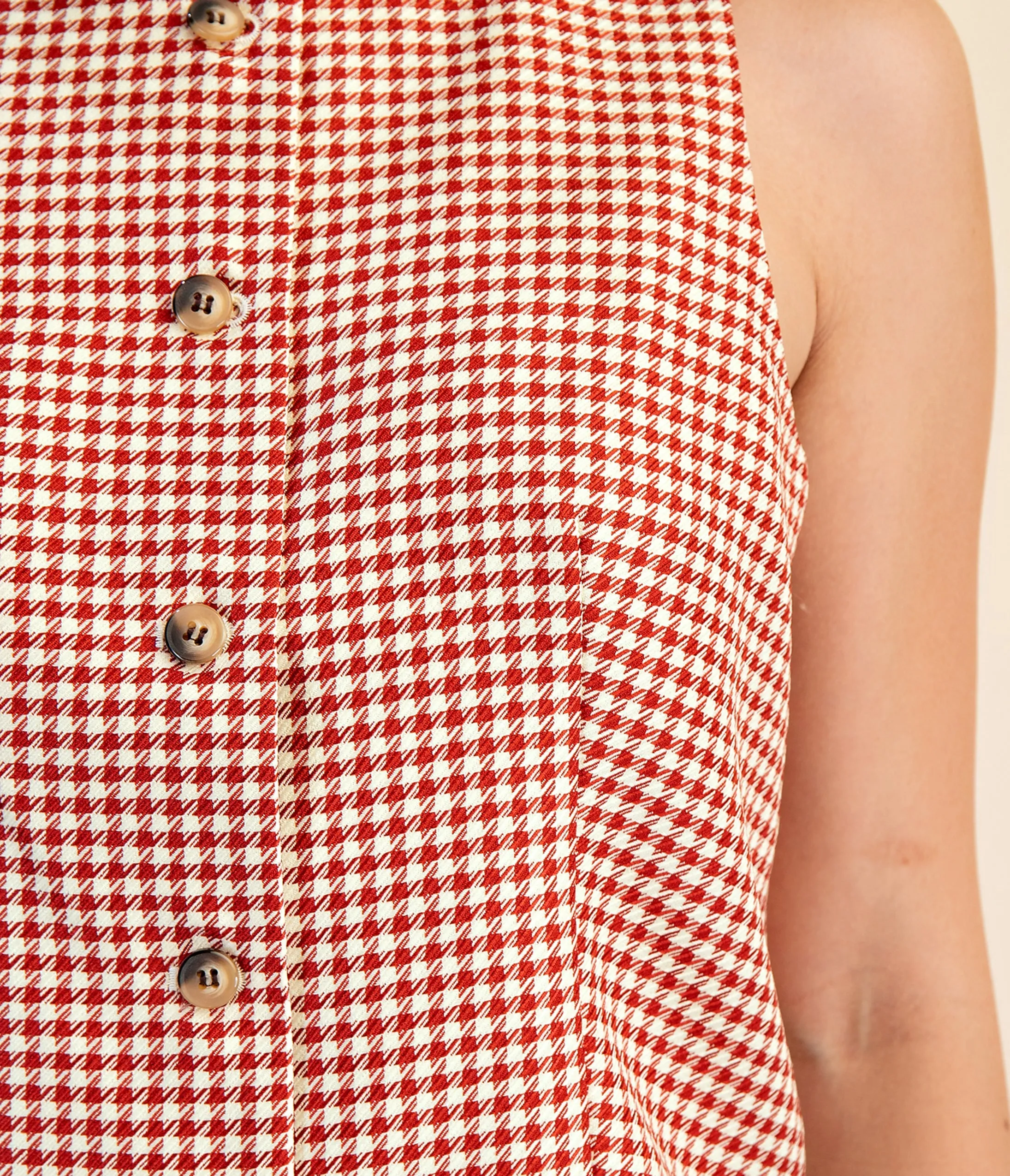 Burgundy Houndstooth Sleeveless Blouse sold by Unique Vintage product image thumbnail 3