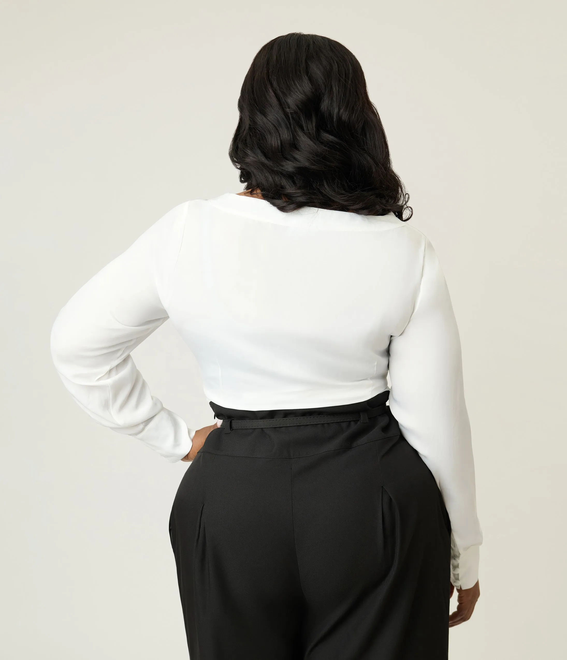 Unique Vintage Plus Size White Long Sleeve Blouse sold by Unique Vintage product image thumbnail 2