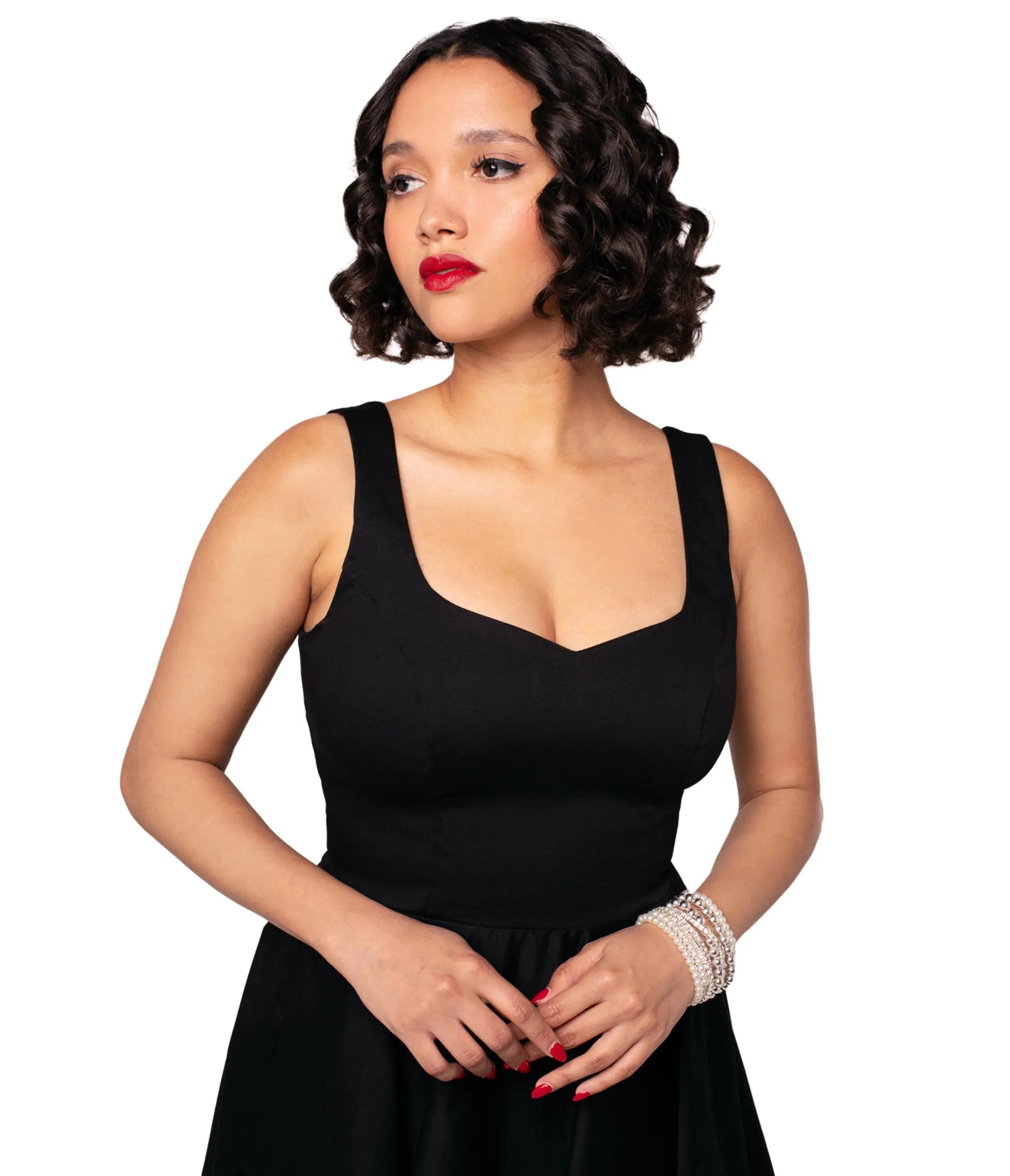 Hell Bunny Black Heidi Cotton Swing Dress sold by Unique Vintage product image thumbnail 4