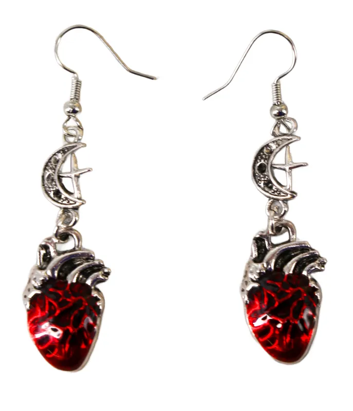 Heart Rhinestone Earrings sold by Unique Vintage