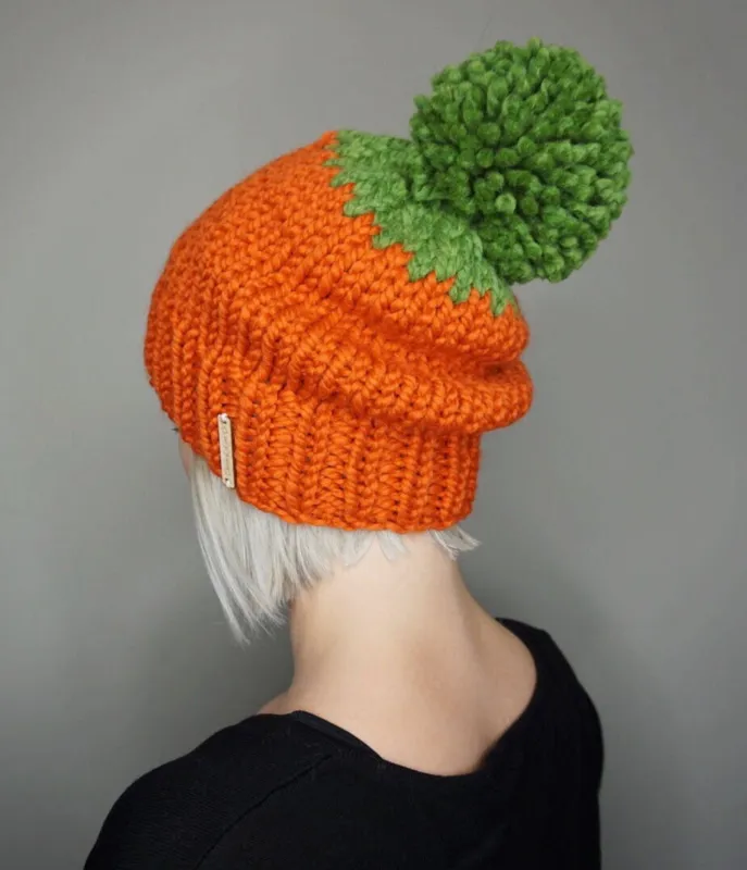 Pumpkin Knit Beanie sold by Unique Vintage