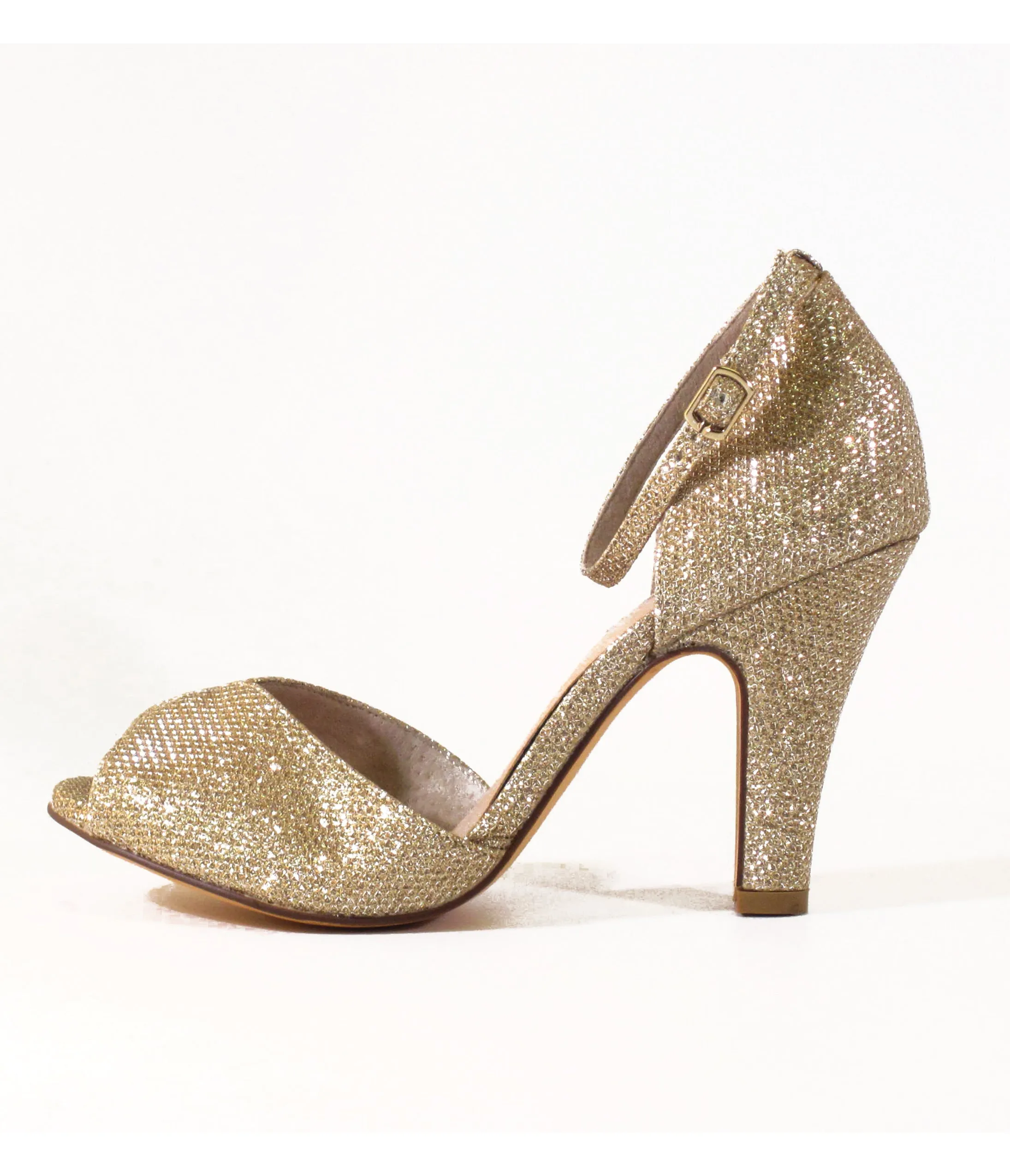 Chelsea Crew Gold Glitter Leatherette Lola Pumps sold by Unique Vintage product image thumbnail 2