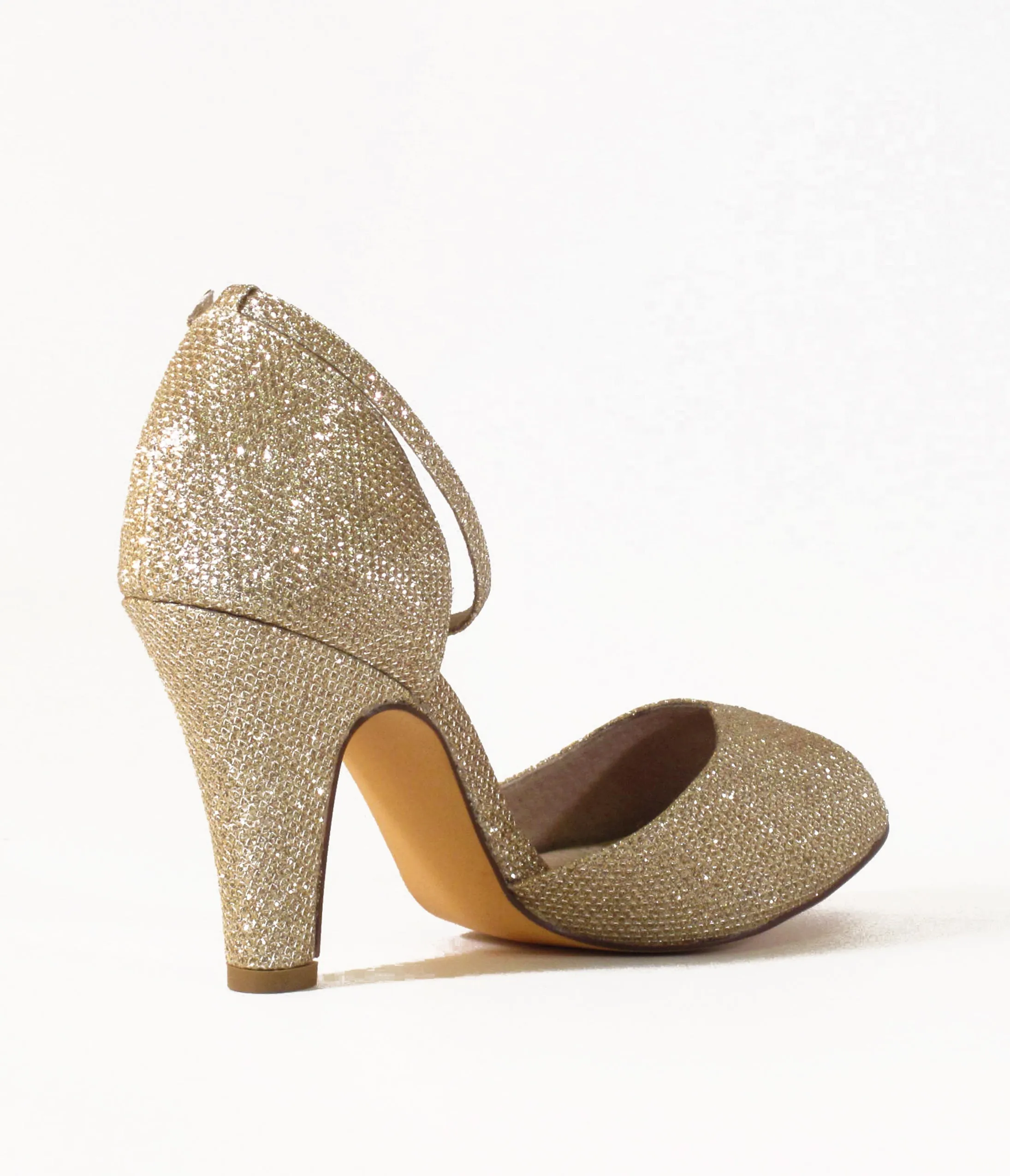 Chelsea Crew Gold Glitter Leatherette Lola Pumps sold by Unique Vintage product image thumbnail 4