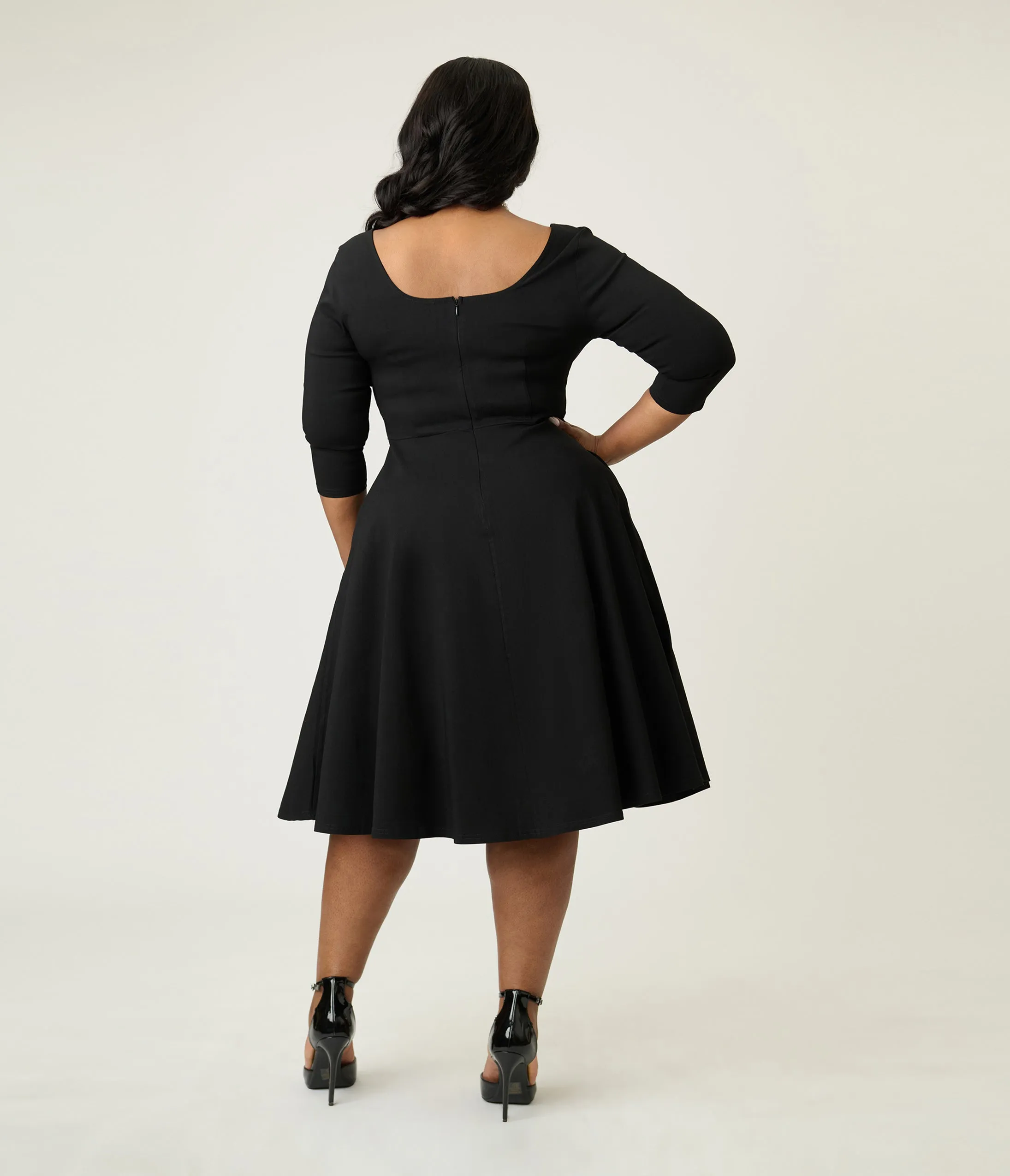 Unique Vintage Plus Size Black Square Neck Swing Dress sold by Unique Vintage product image thumbnail 2