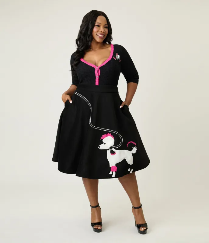 Elvira x Unique Vintage Plus Size Poodle Gonk Soda Shop Swing Skirt sold by Unique Vintage
