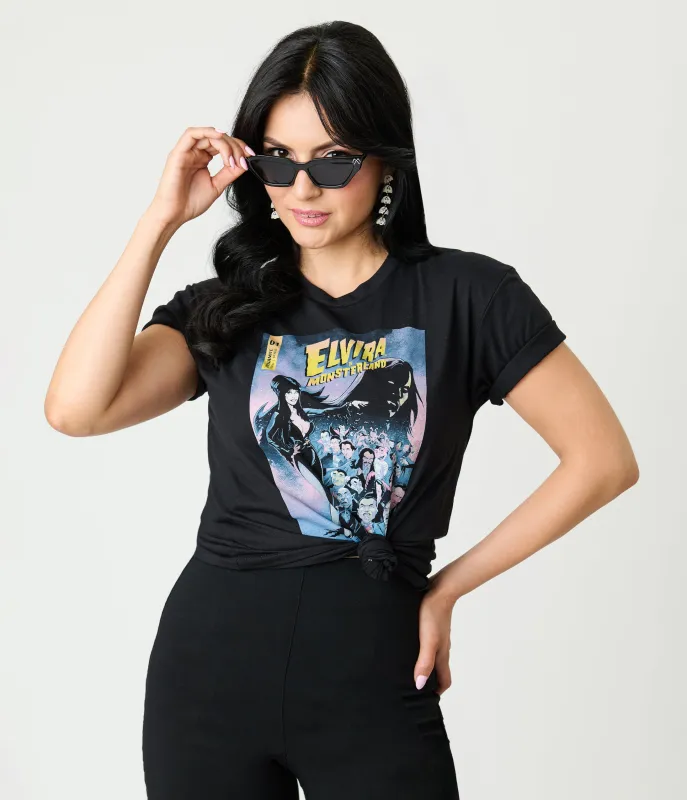Preorder- Elvira x Unique Vintage Elvira In Monsterland Unisex Graphic Tee sold by Unique Vintage