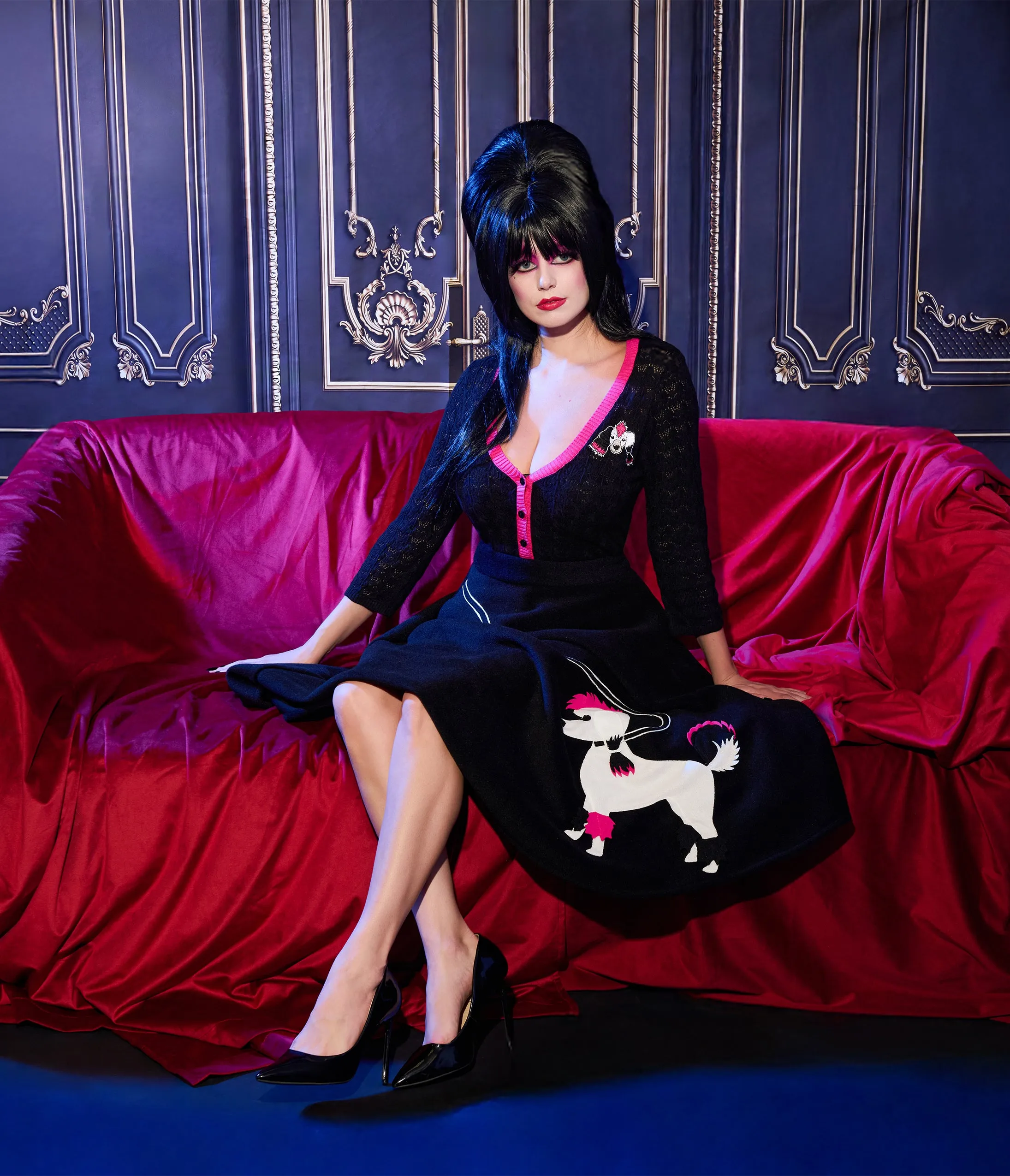 Elvira x Unique Vintage Poodle Gonk Soda Shop Swing Skirt sold by Unique Vintage product image thumbnail 5