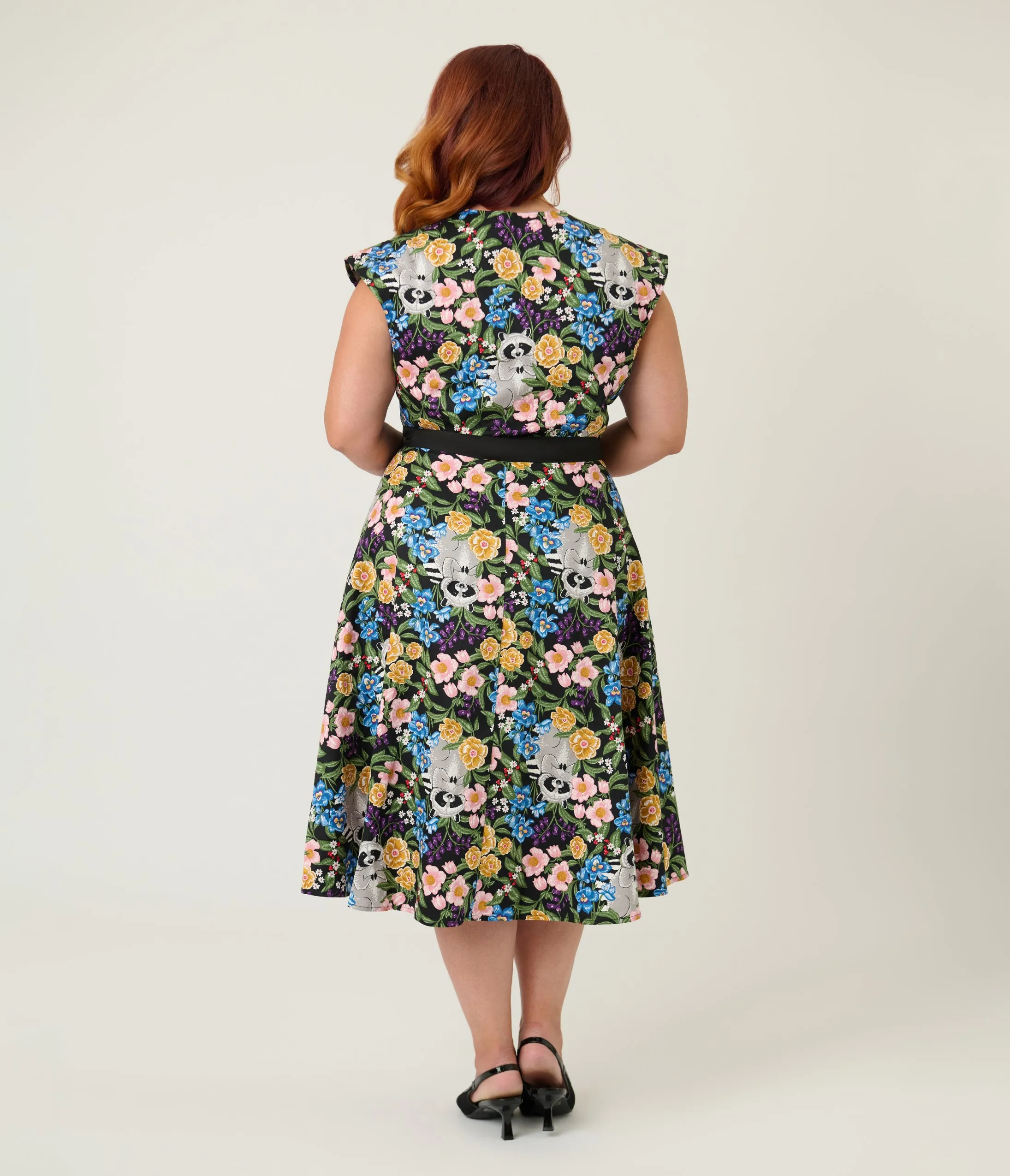 Unique Vintage Plus Size Raccoon Floral Print Hedda Swing Dress sold by Unique Vintage product image thumbnail 2
