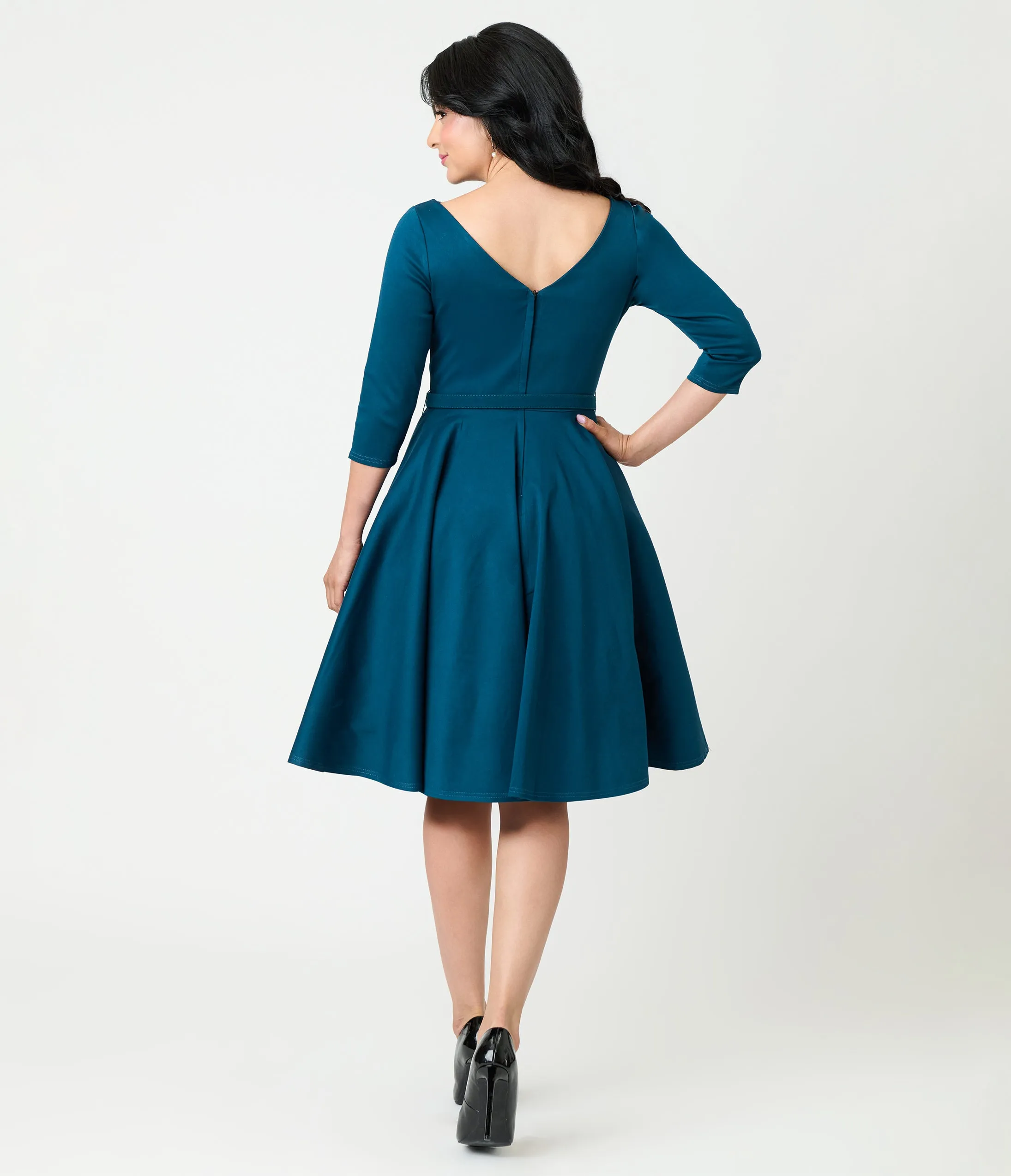 Unique Vintage Dark Teal Devon Swing Dress sold by Unique Vintage product image thumbnail 2
