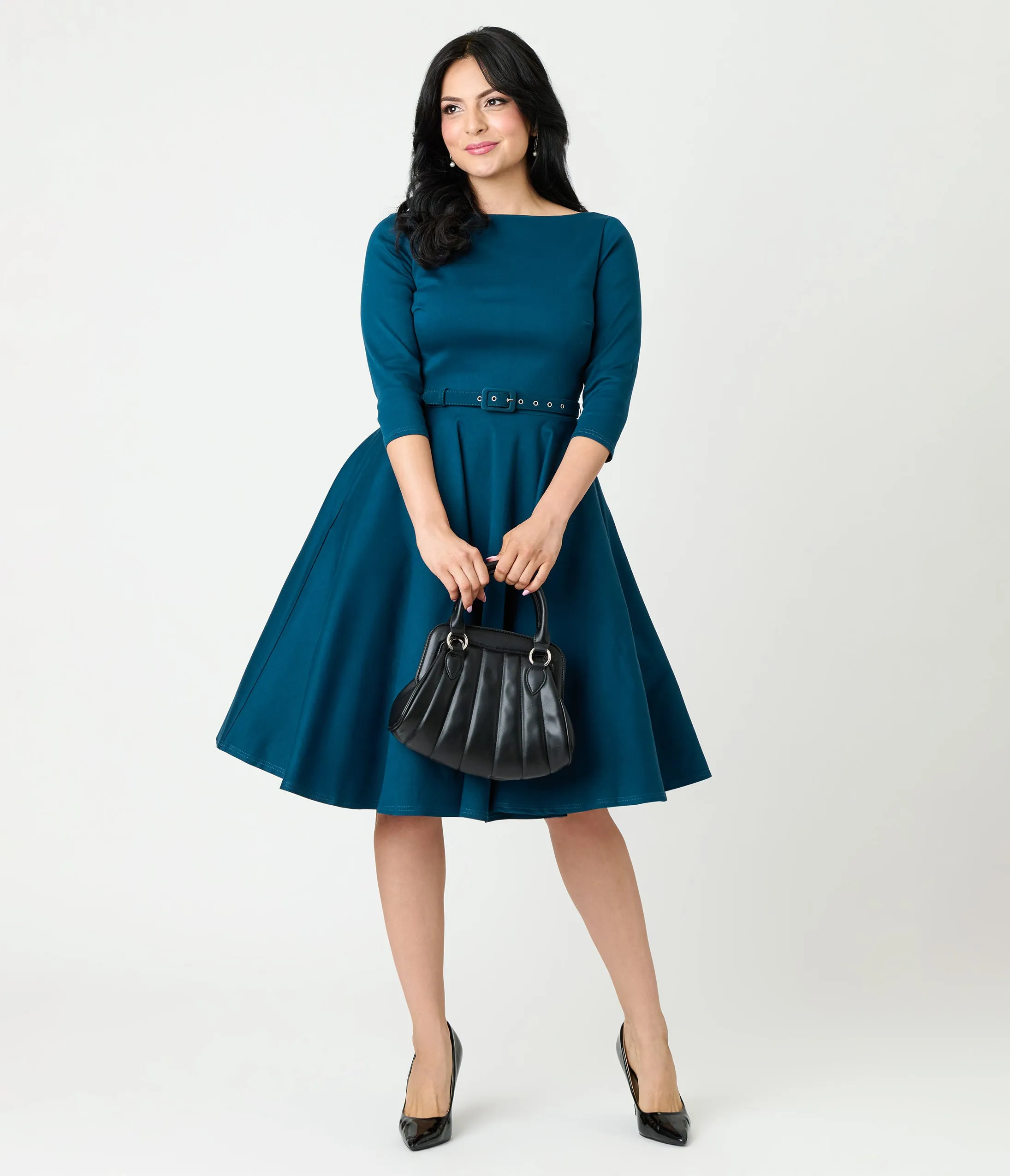 Unique Vintage Dark Teal Devon Swing Dress sold by Unique Vintage product image thumbnail 3