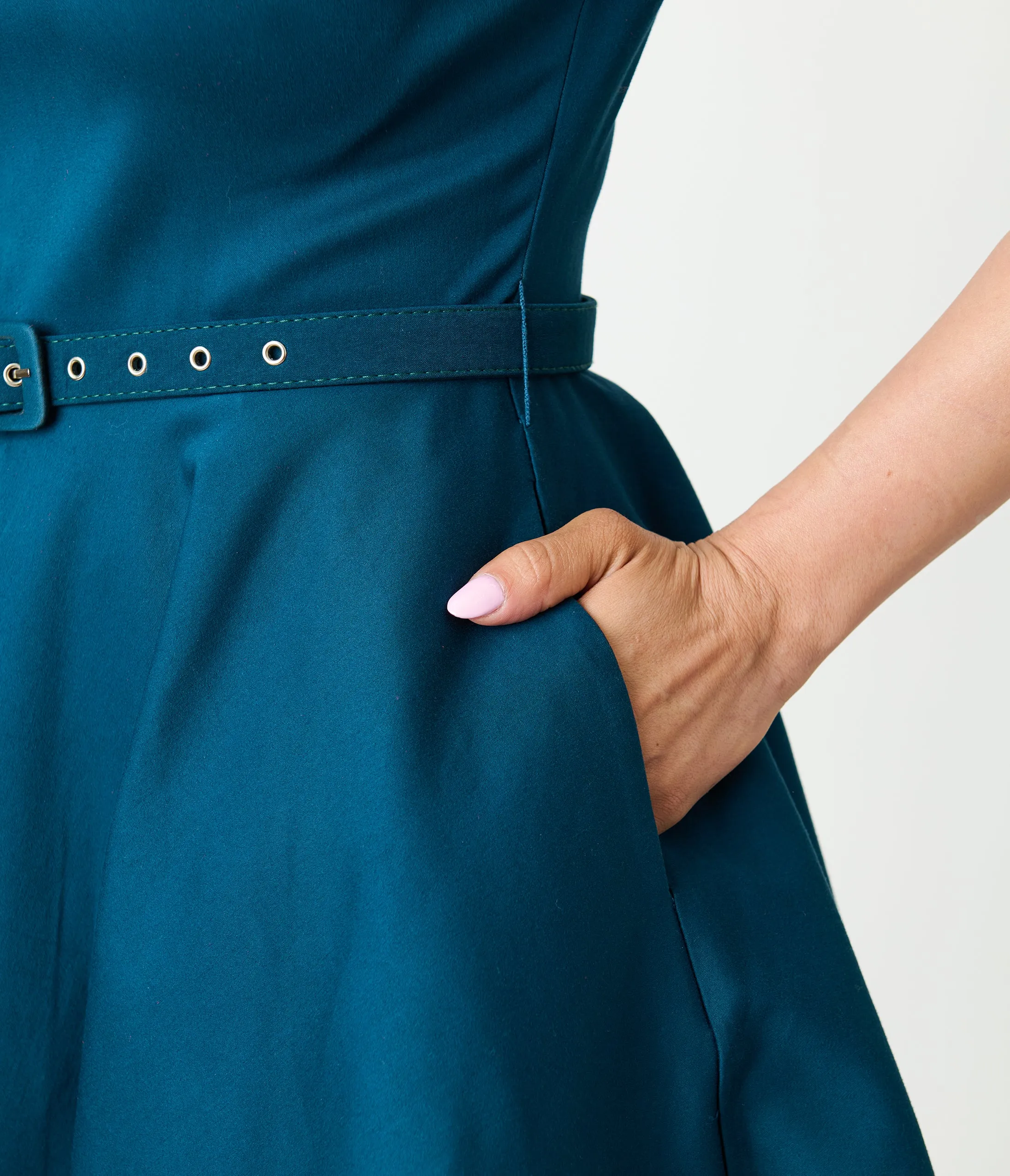 Unique Vintage Dark Teal Devon Swing Dress sold by Unique Vintage product image thumbnail 4