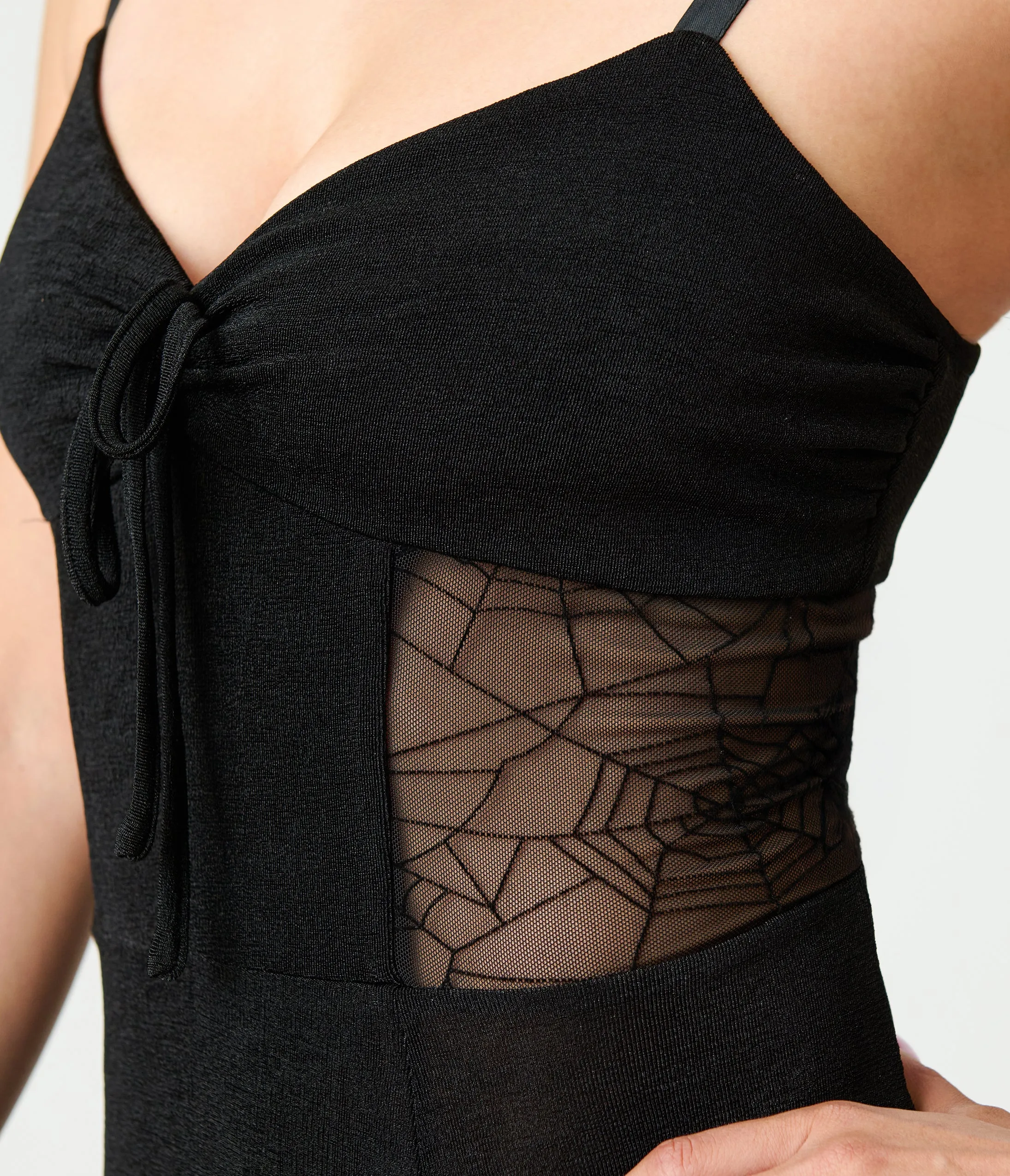 Unique Vintage Black Sheer Spiderweb Godet Maxi Dress sold by Unique Vintage product image thumbnail 5