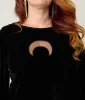 Smak Parlour Plus Size Black Velvet Moon Cutout Downtown Scene Mini Dress sold by Unique Vintage