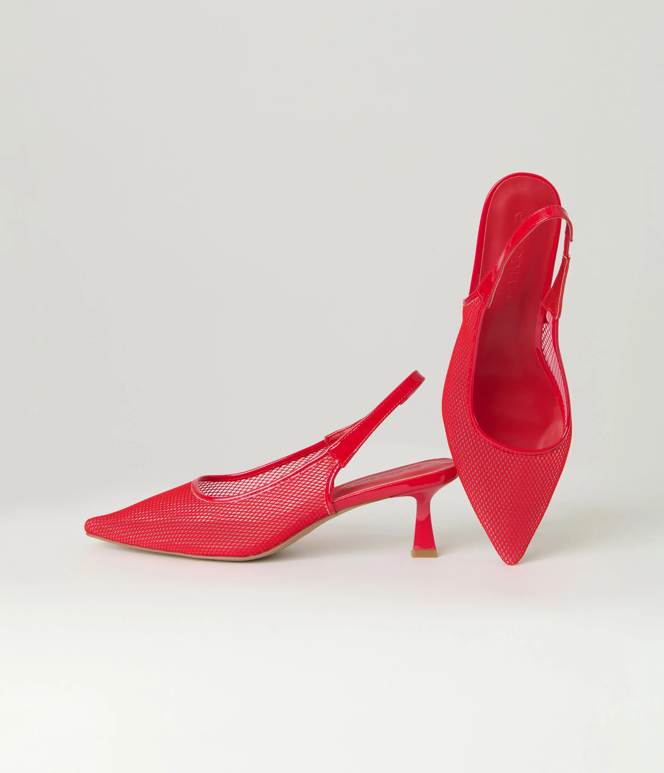 Red Mesh Pointed Toe Slingback Pumps sold by Unique Vintage product image thumbnail 2