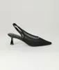 Black Mesh Pointed Toe Slingback Pumps sold by Unique Vintage